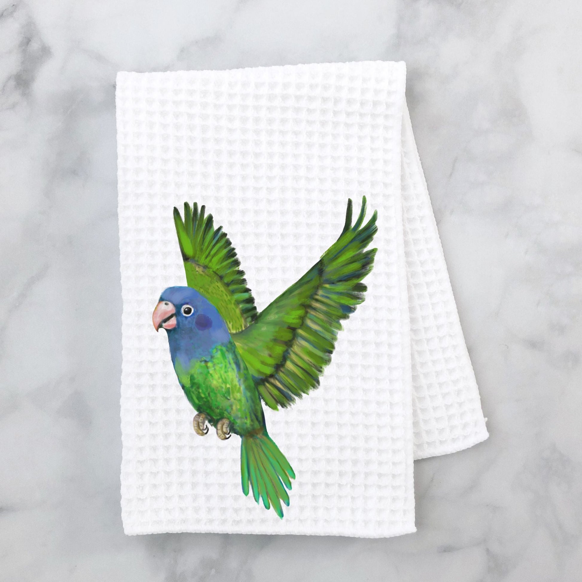 Blue - Headed Parrot Kitchen Towel - MerikaArt