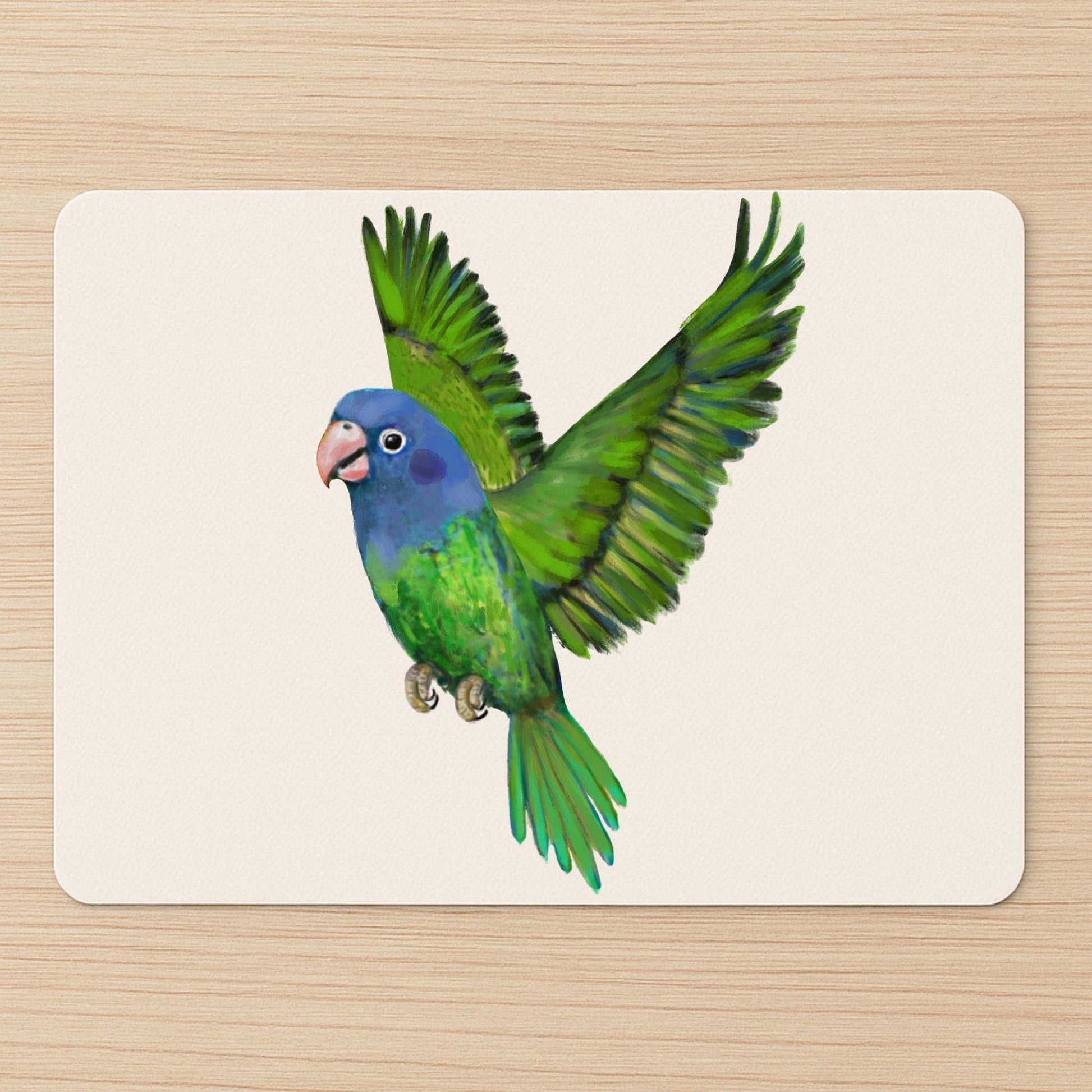 Blue - Headed Parrot Mousepad - MerikaArt