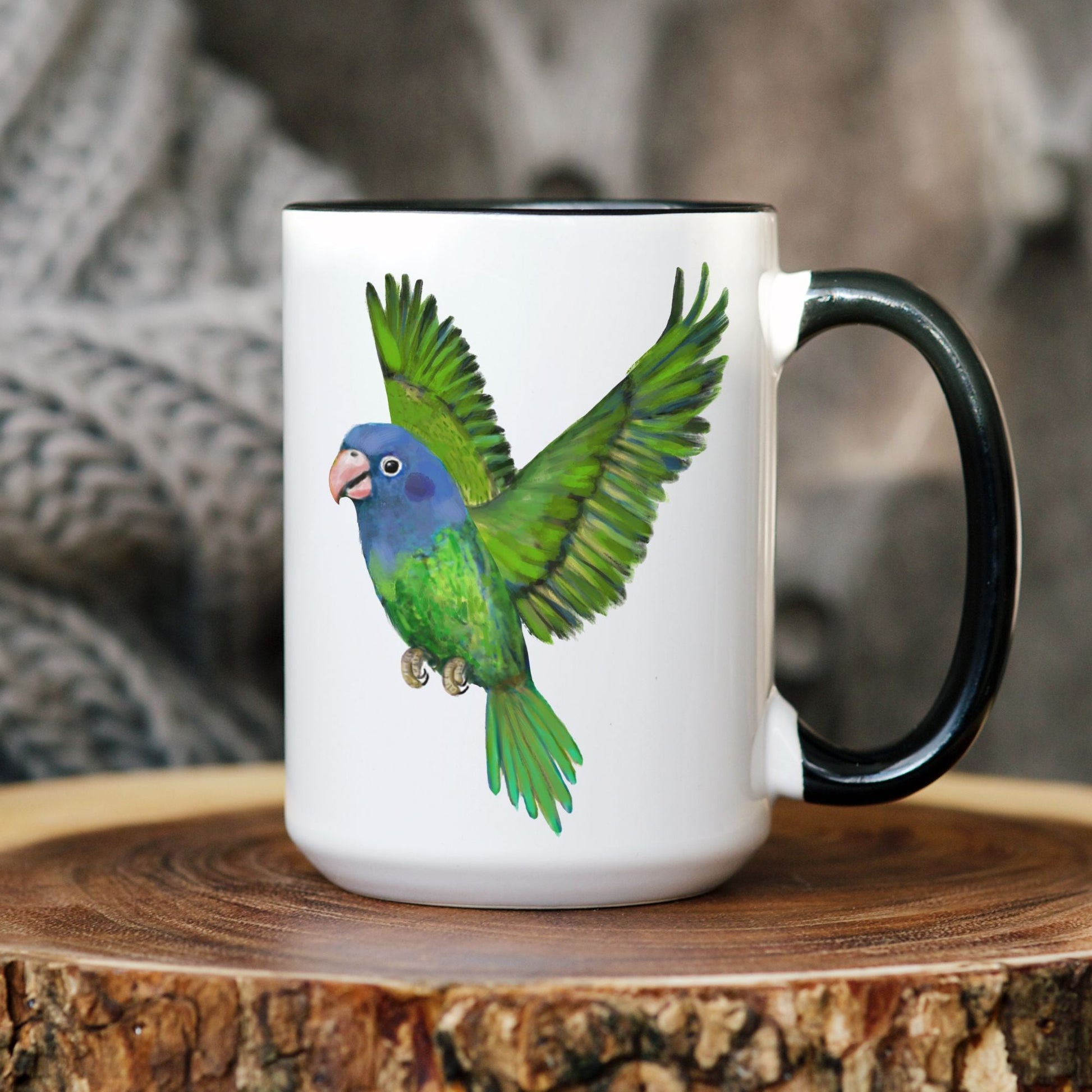 Blue - Headed Parrot Mug - MerikaArt