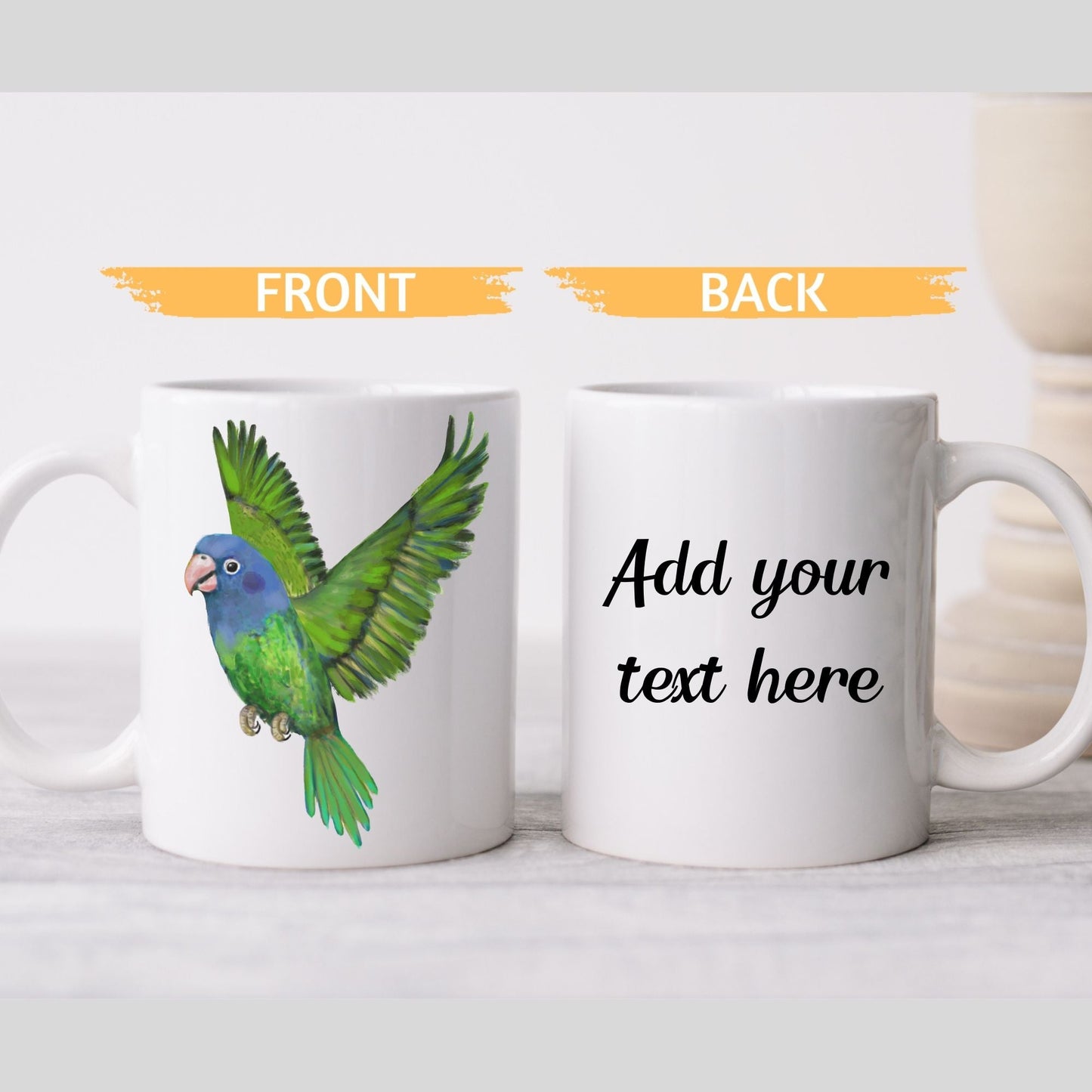 Blue - Headed Parrot Mug - MerikaArt