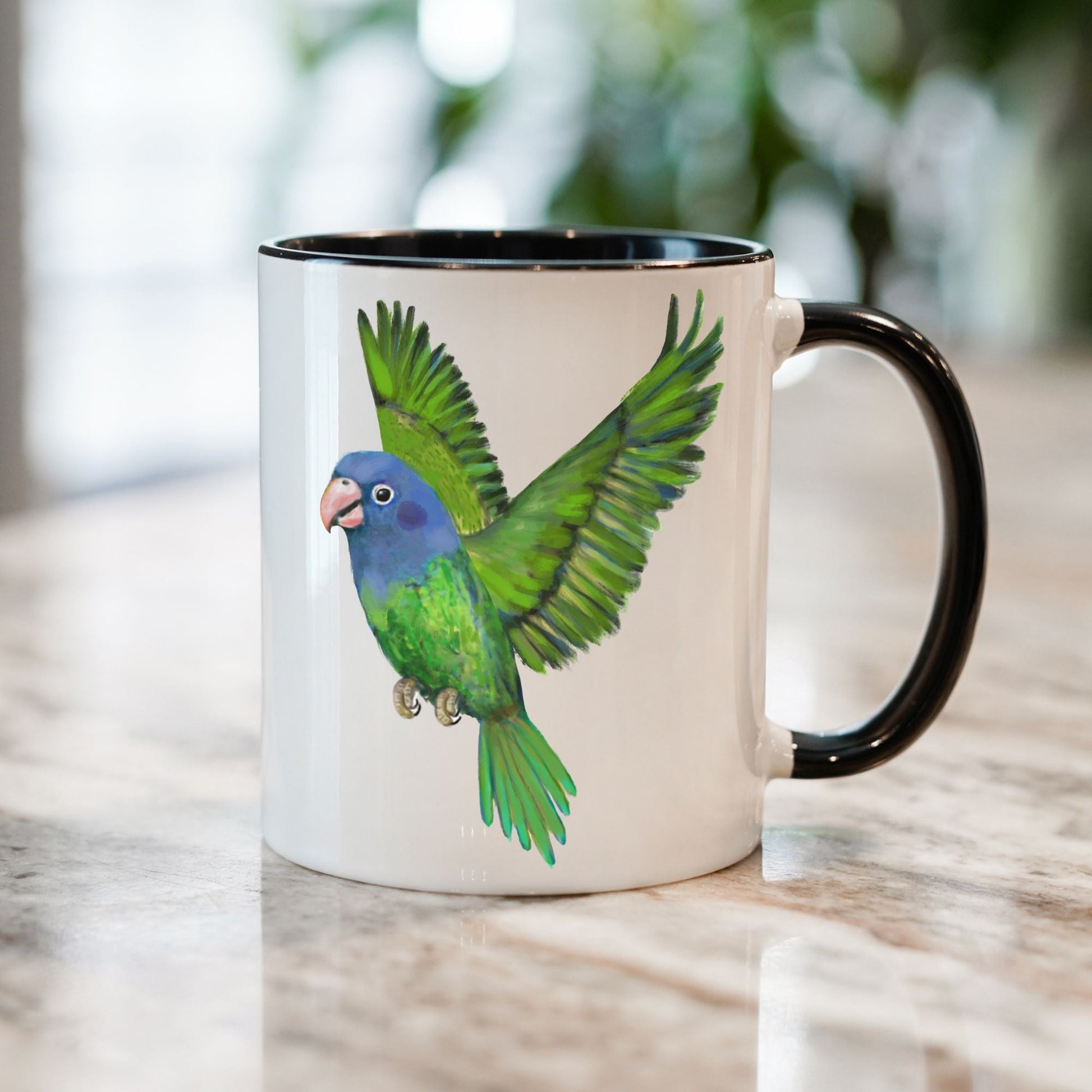 Blue - Headed Parrot Mug - MerikaArt