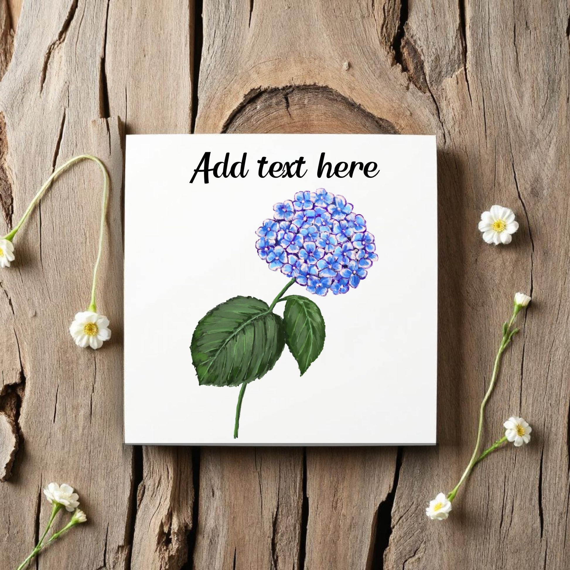 Blue Hydrangea Ceramic Tile – Elegant Floral Handmade Art - MerikaArt