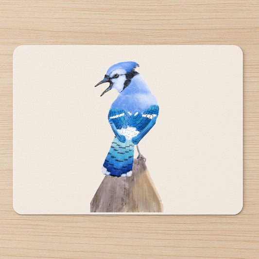 Blue Jay Bird Mousepad - MerikaArt