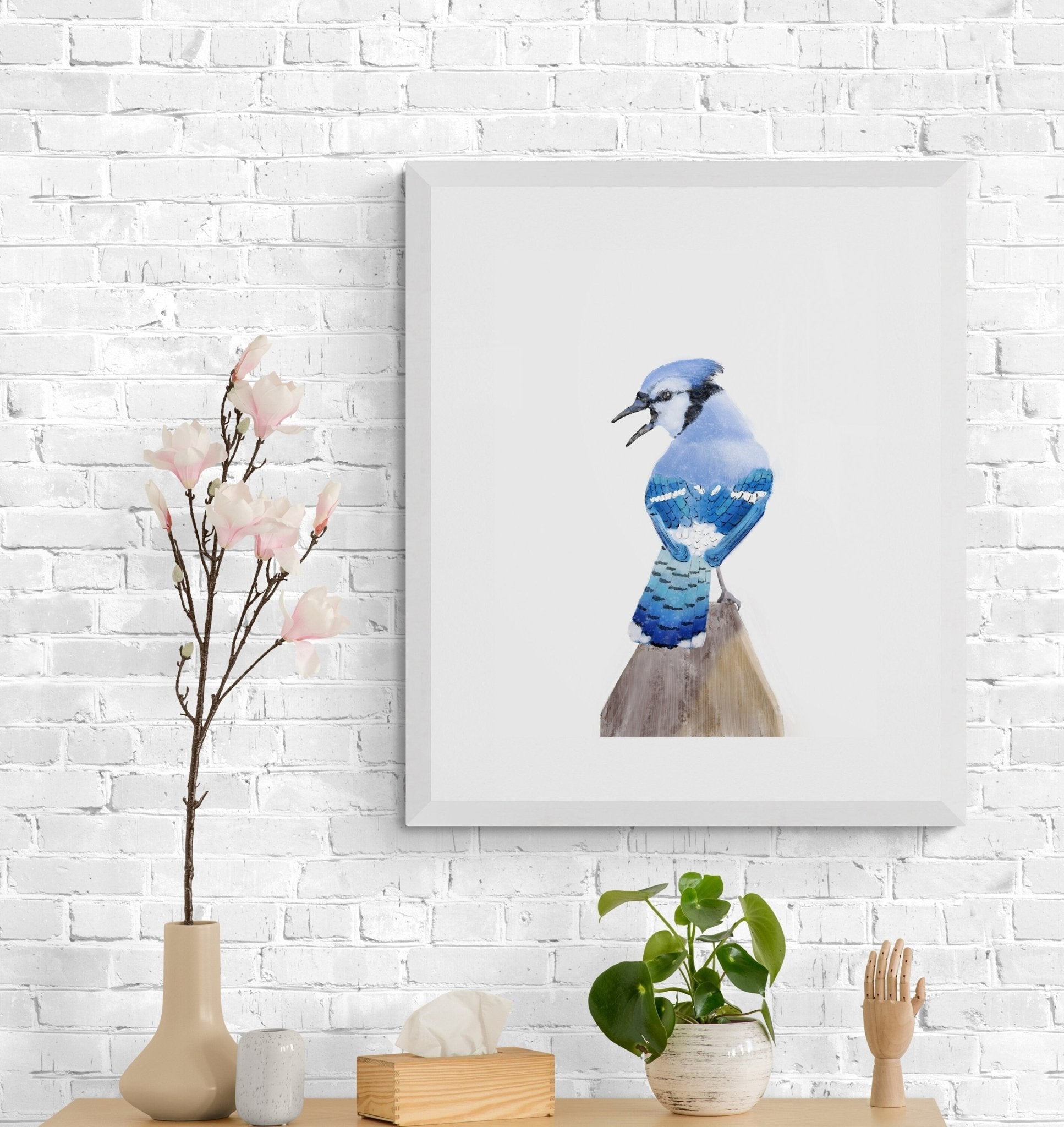 Blue Jay Bird Print - MerikaArt