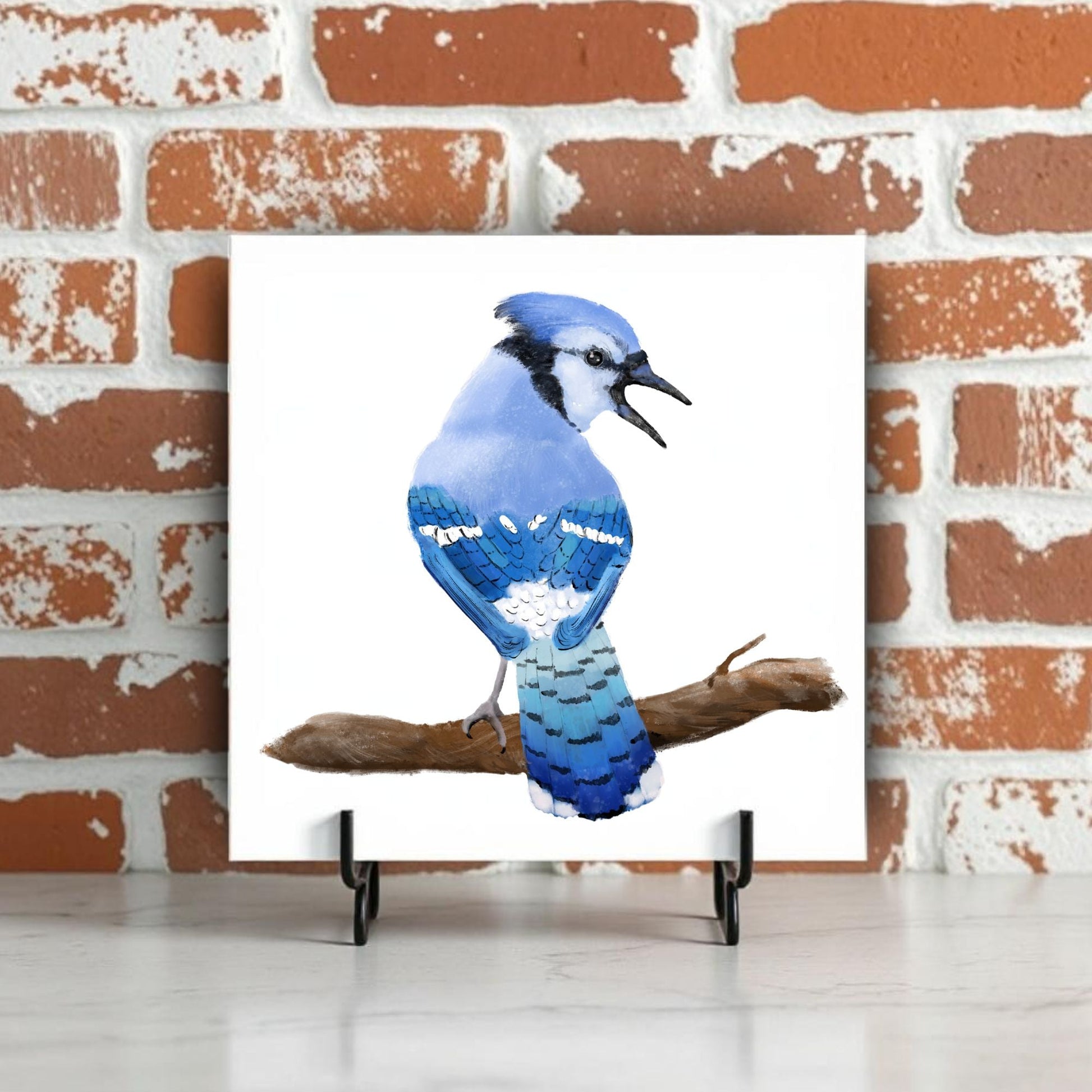 Blue Jay Ceramic Tile - MerikaArt