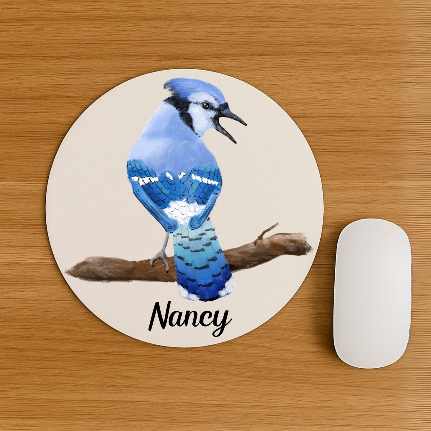 Blue Jay Mousepad - MerikaArt