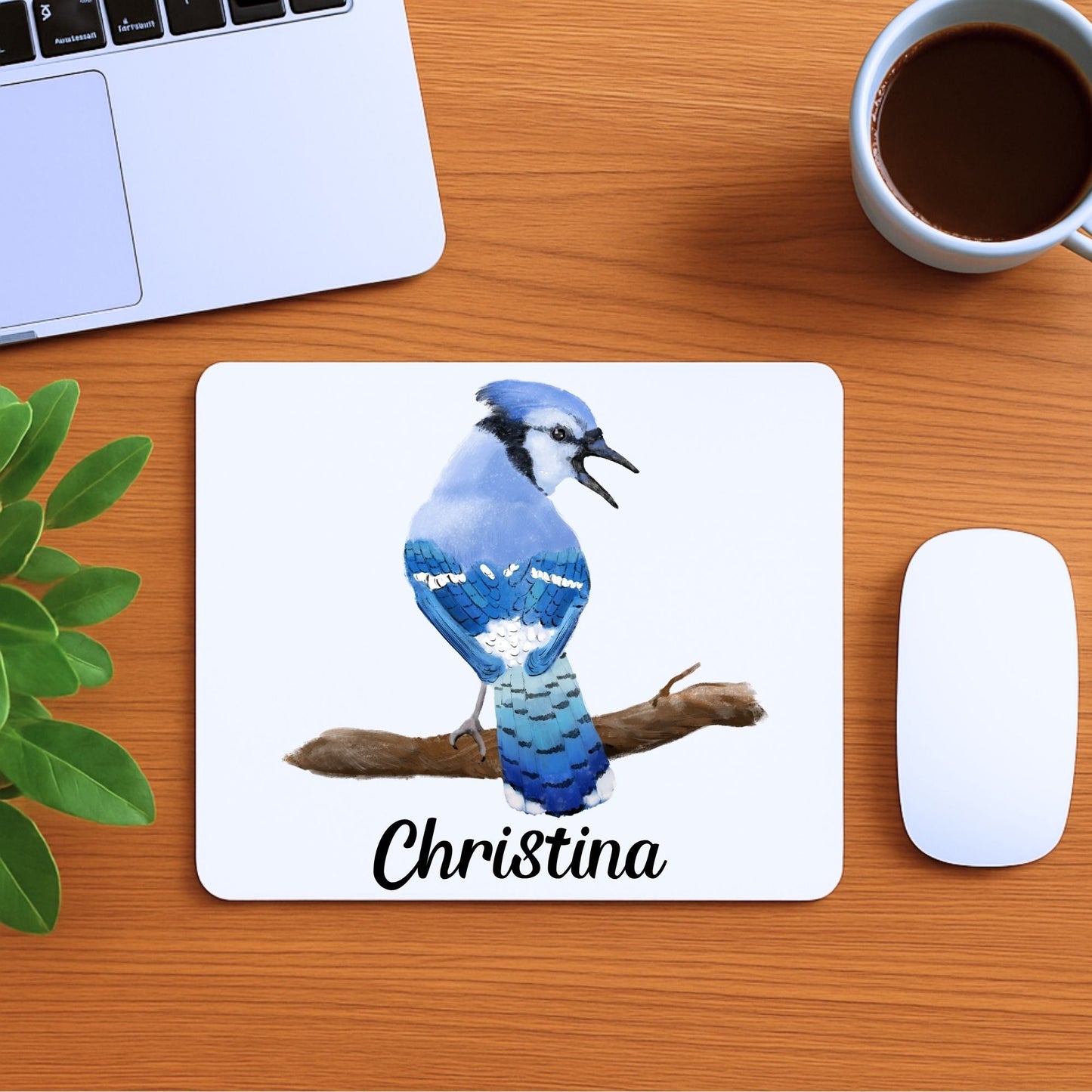 Blue Jay Mousepad - MerikaArt