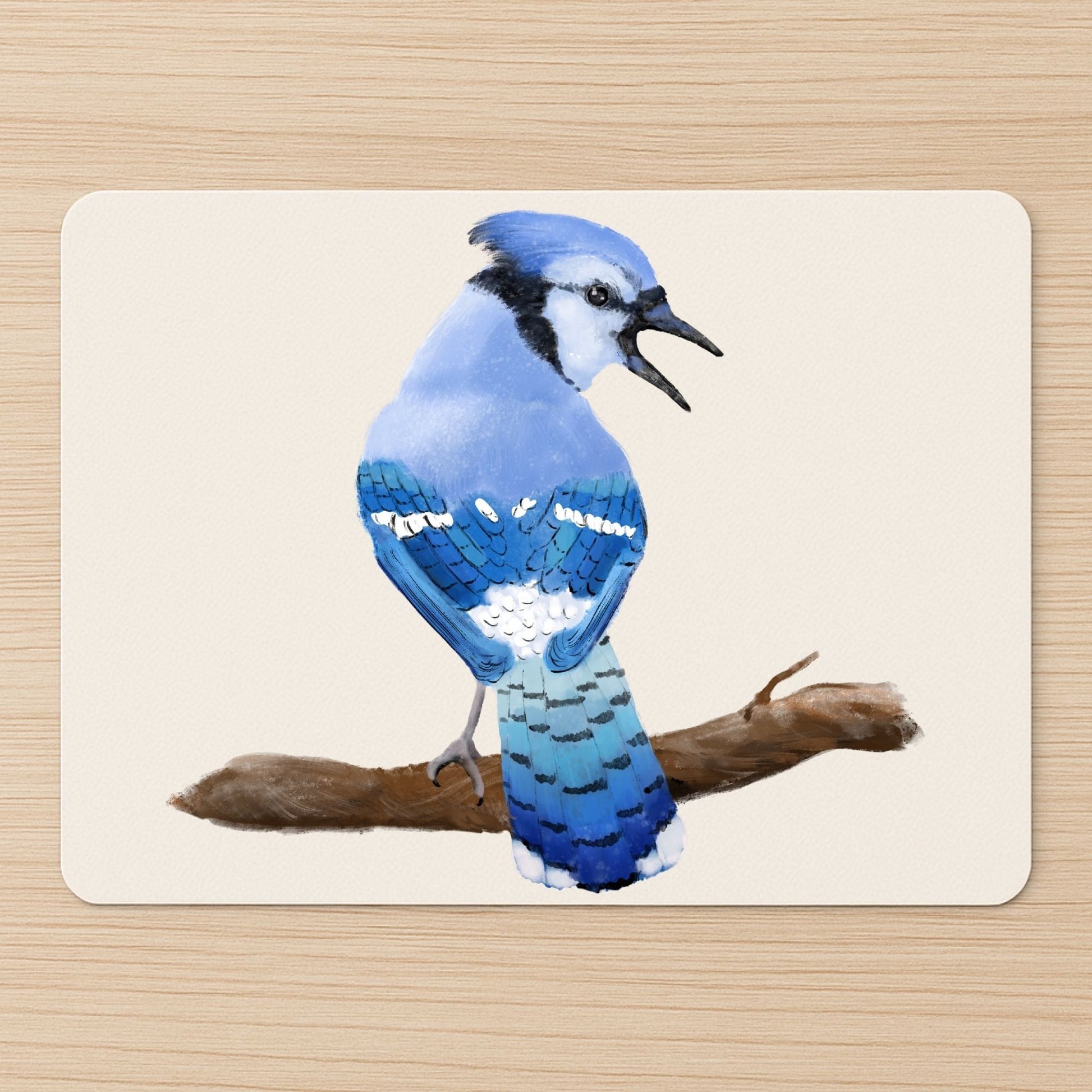 Blue Jay Mousepad - MerikaArt
