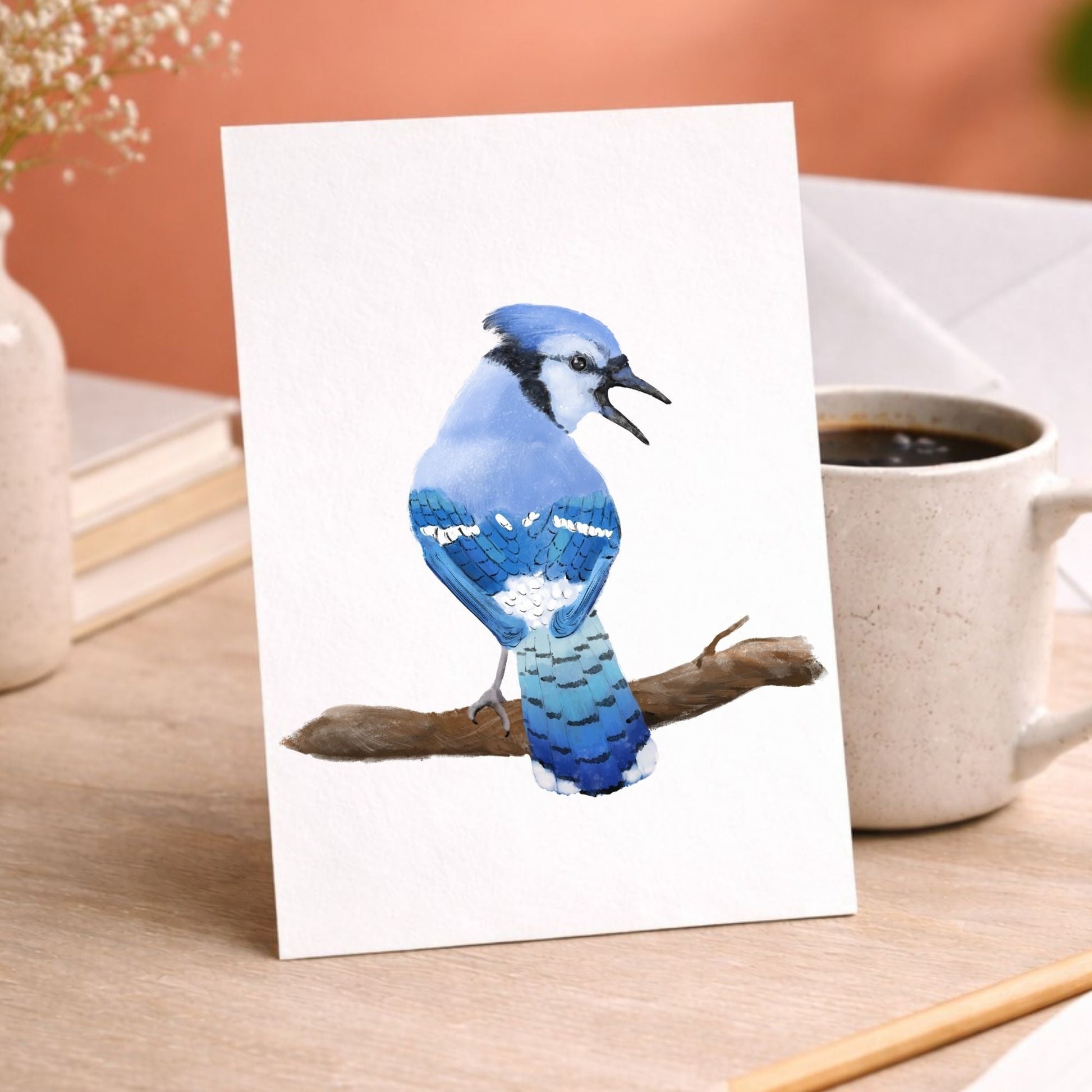 Blue Jay Postcard - MerikaArt