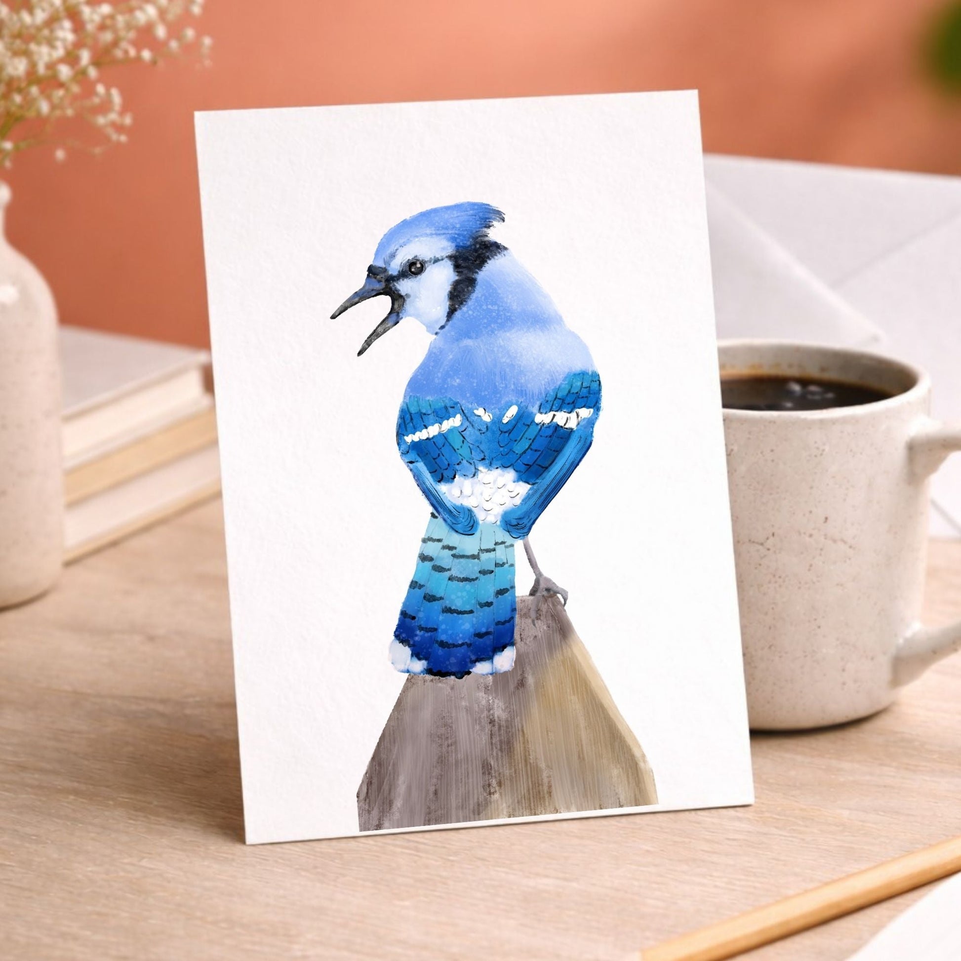 Blue Jay Postcard - MerikaArt