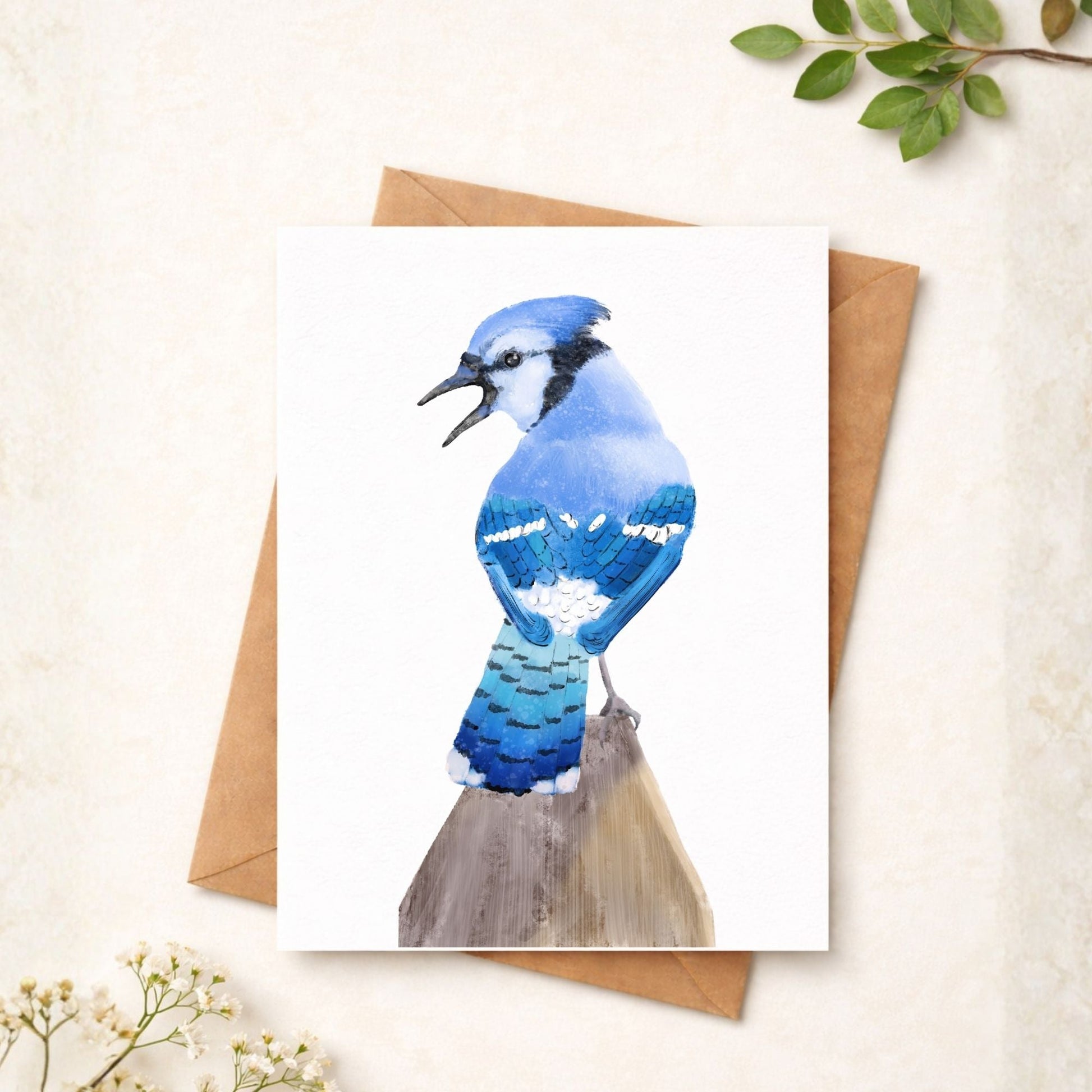 Blue Jay Postcard - MerikaArt