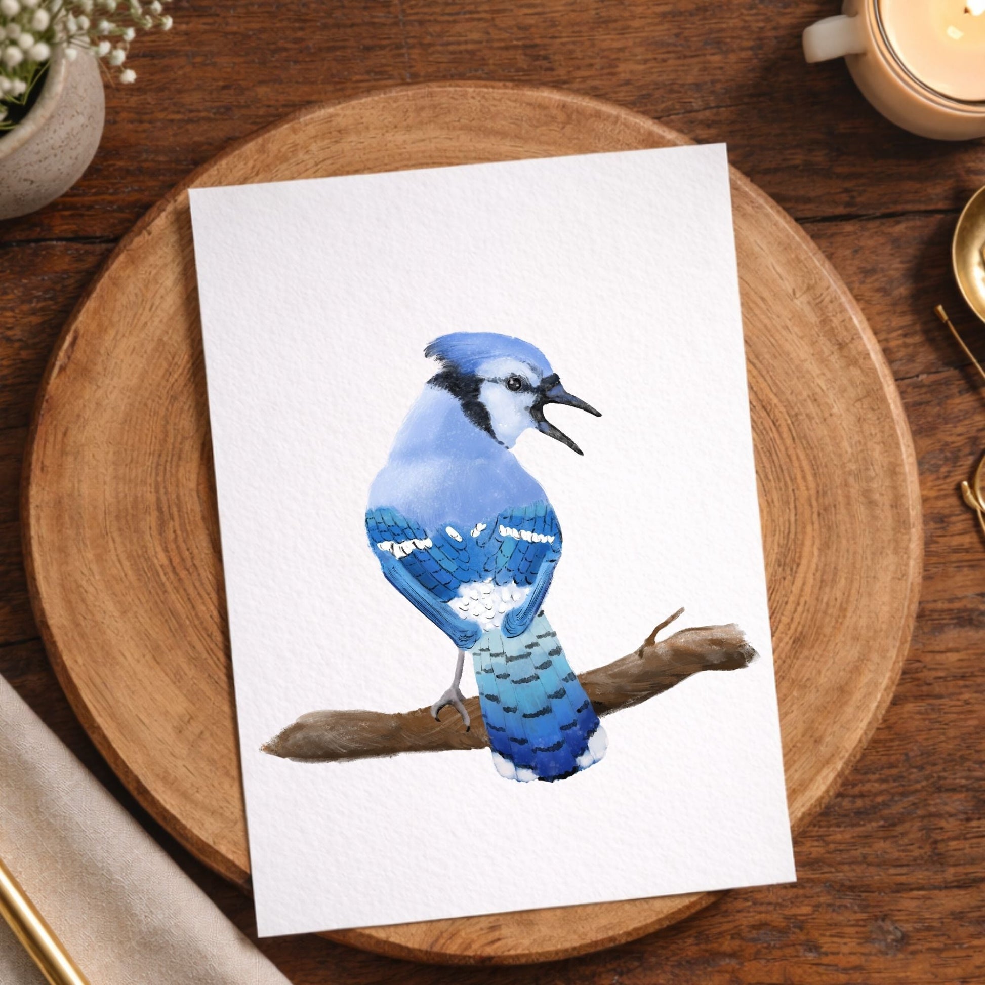 Blue Jay Postcard - MerikaArt