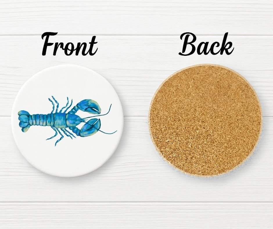 Blue Lobster Ceramic Coaster - MerikaArt