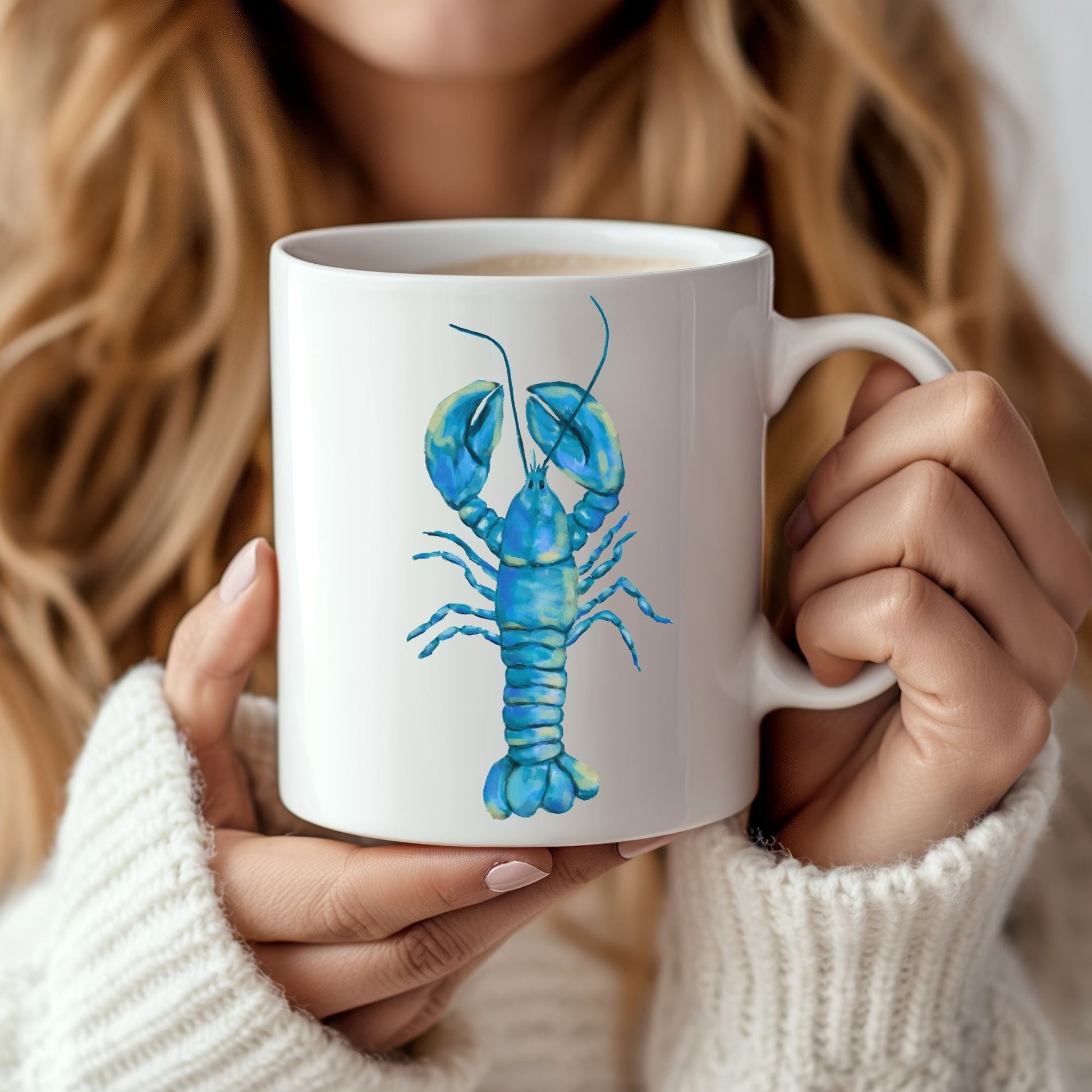 Blue Lobster Mug - MerikaArt