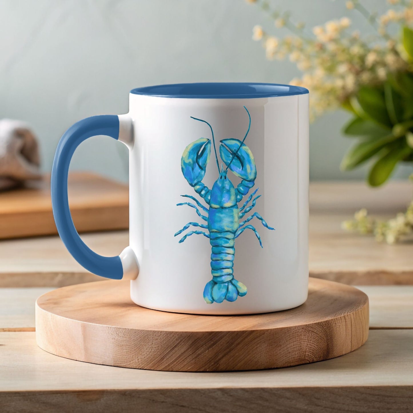 Blue Lobster Mug - MerikaArt