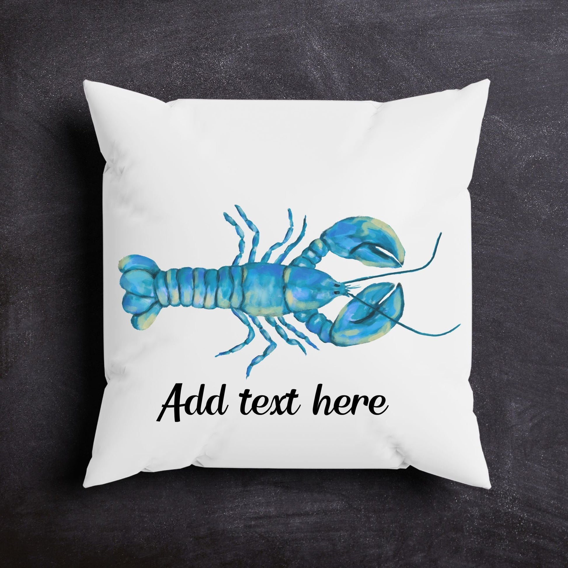 Blue Lobster Pillow - MerikaArt