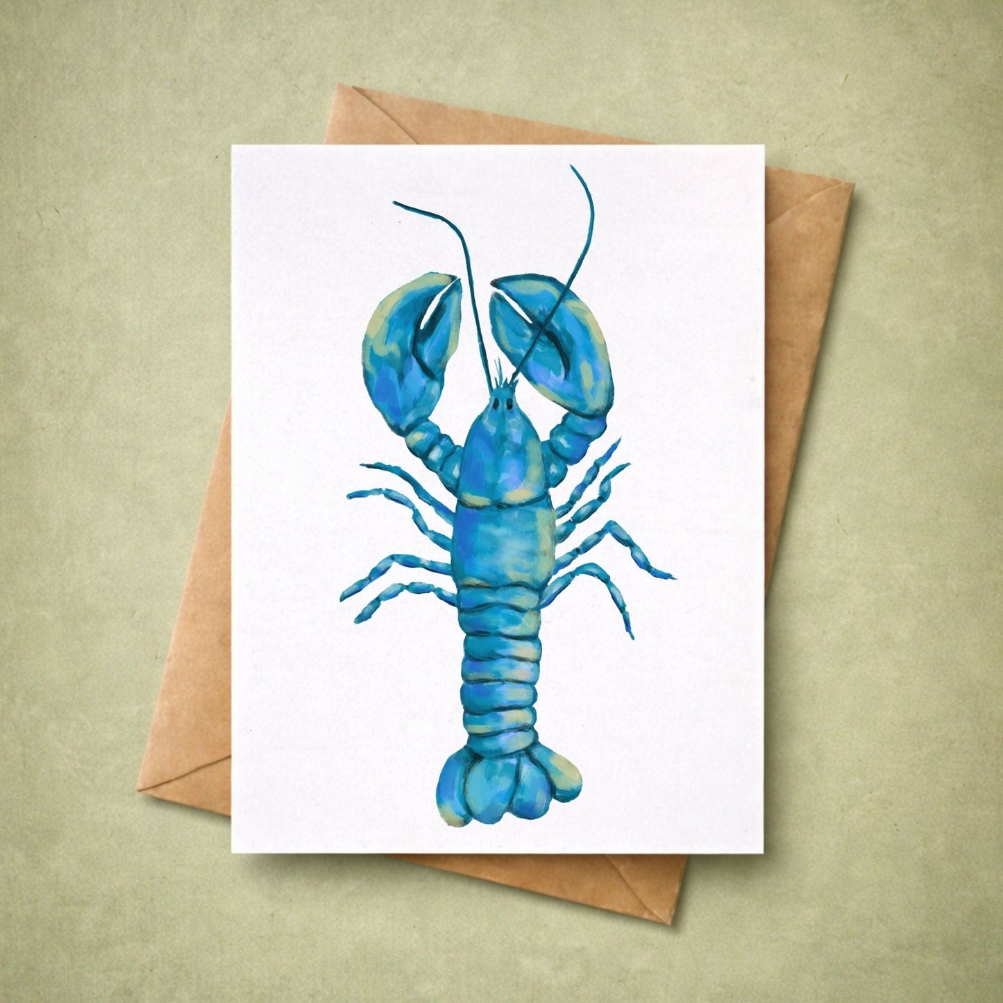 Blue Lobster Postcard - MerikaArt