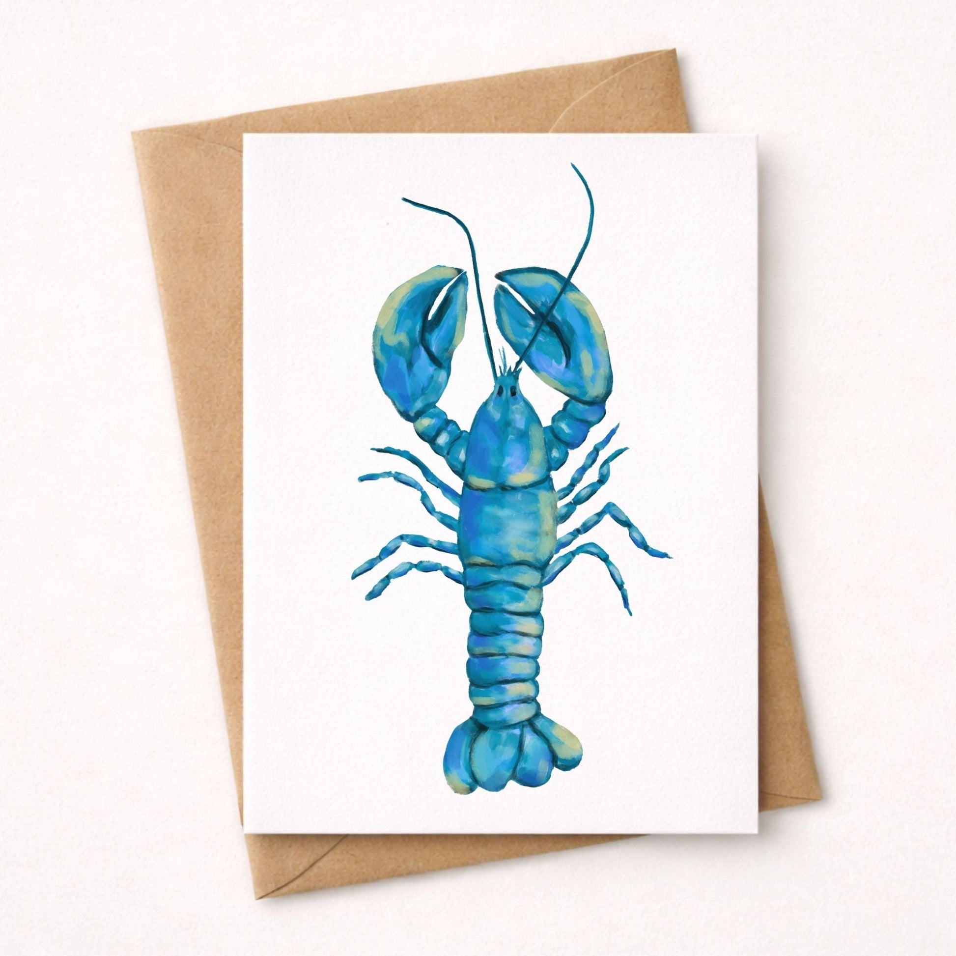 Blue Lobster Postcard - MerikaArt
