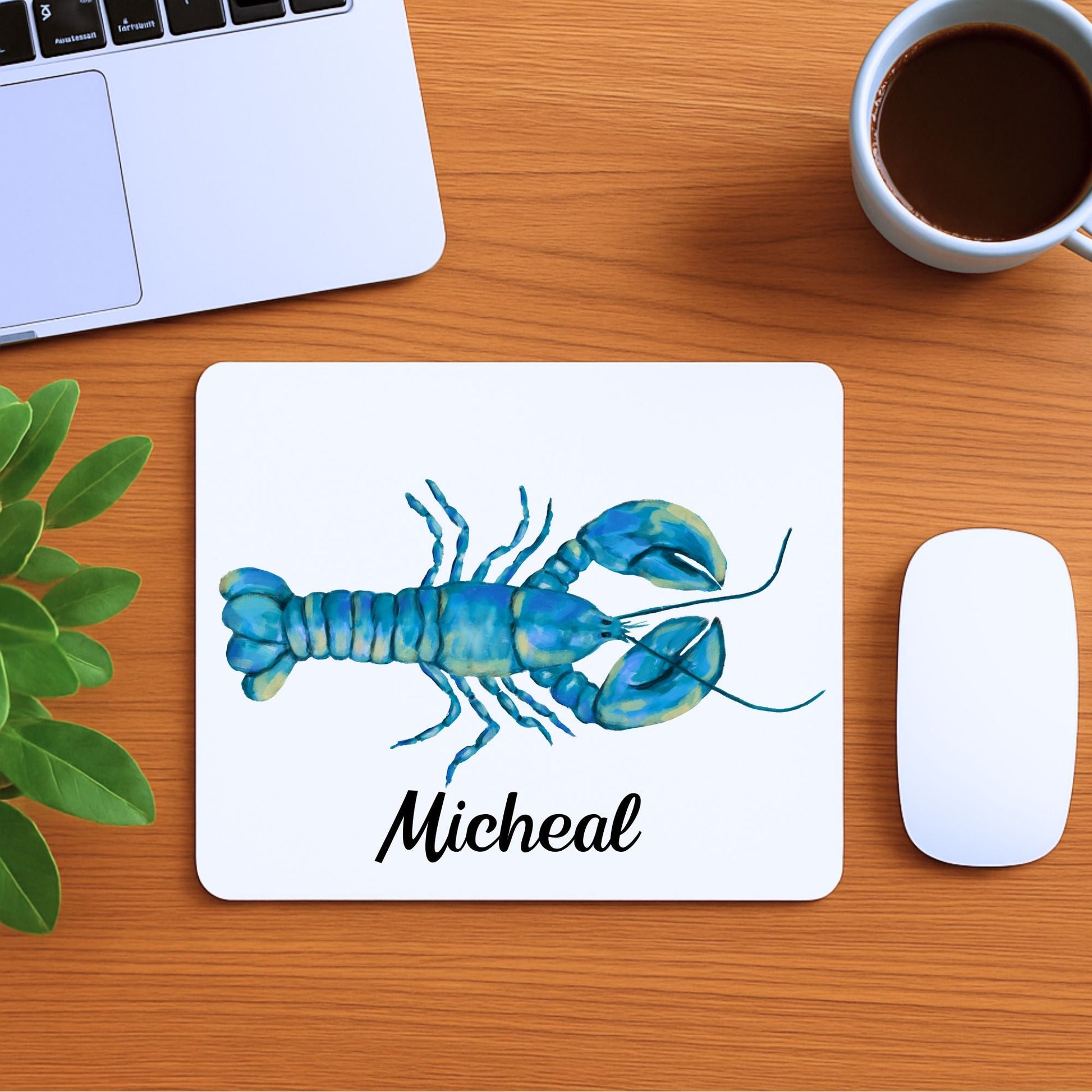 Blue Lobster Vinyl Mousepad - MerikaArt