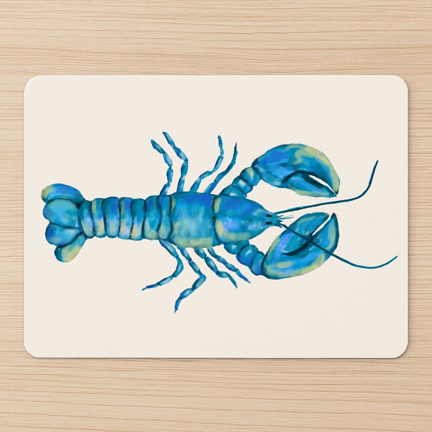 Blue Lobster Vinyl Mousepad - MerikaArt