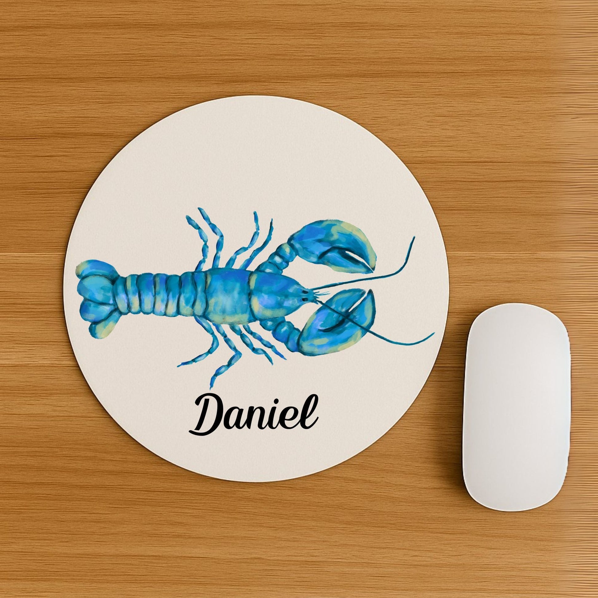 Blue Lobster Vinyl Mousepad - MerikaArt