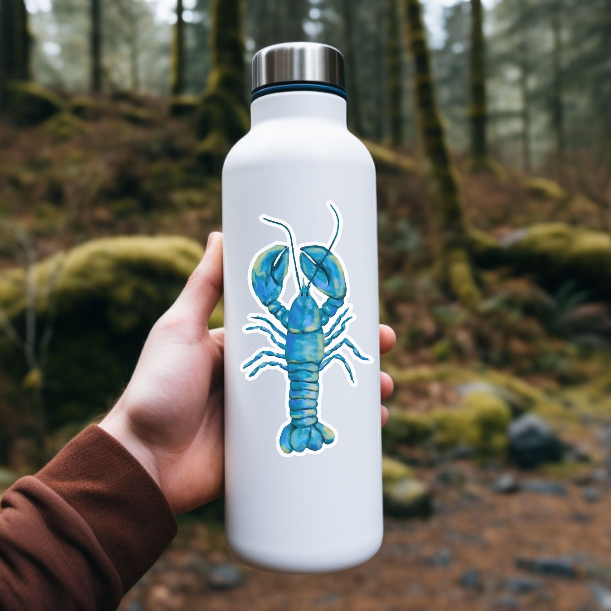 Blue Lobster Vinyl Sticker - MerikaArt