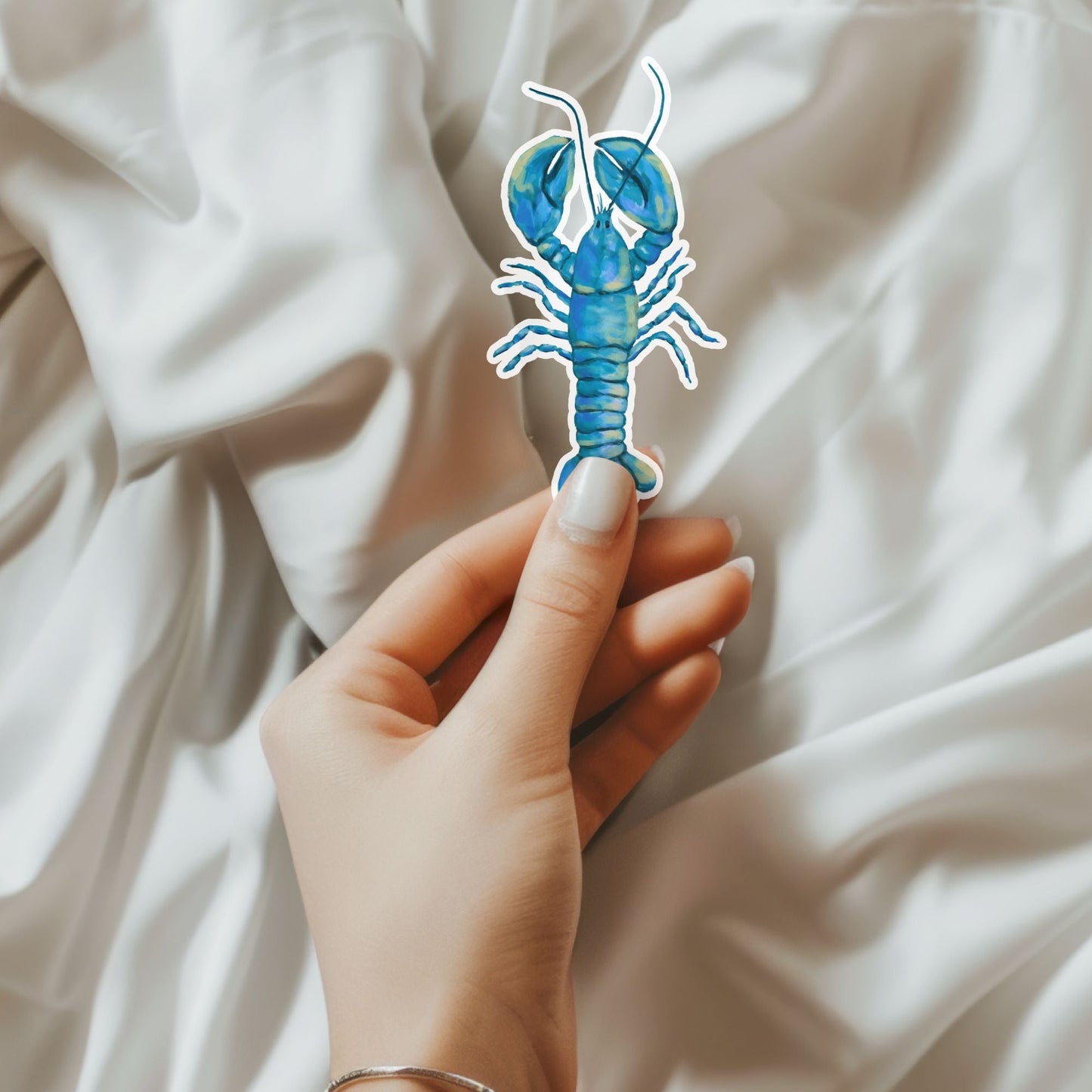 Blue Lobster Vinyl Sticker - MerikaArt
