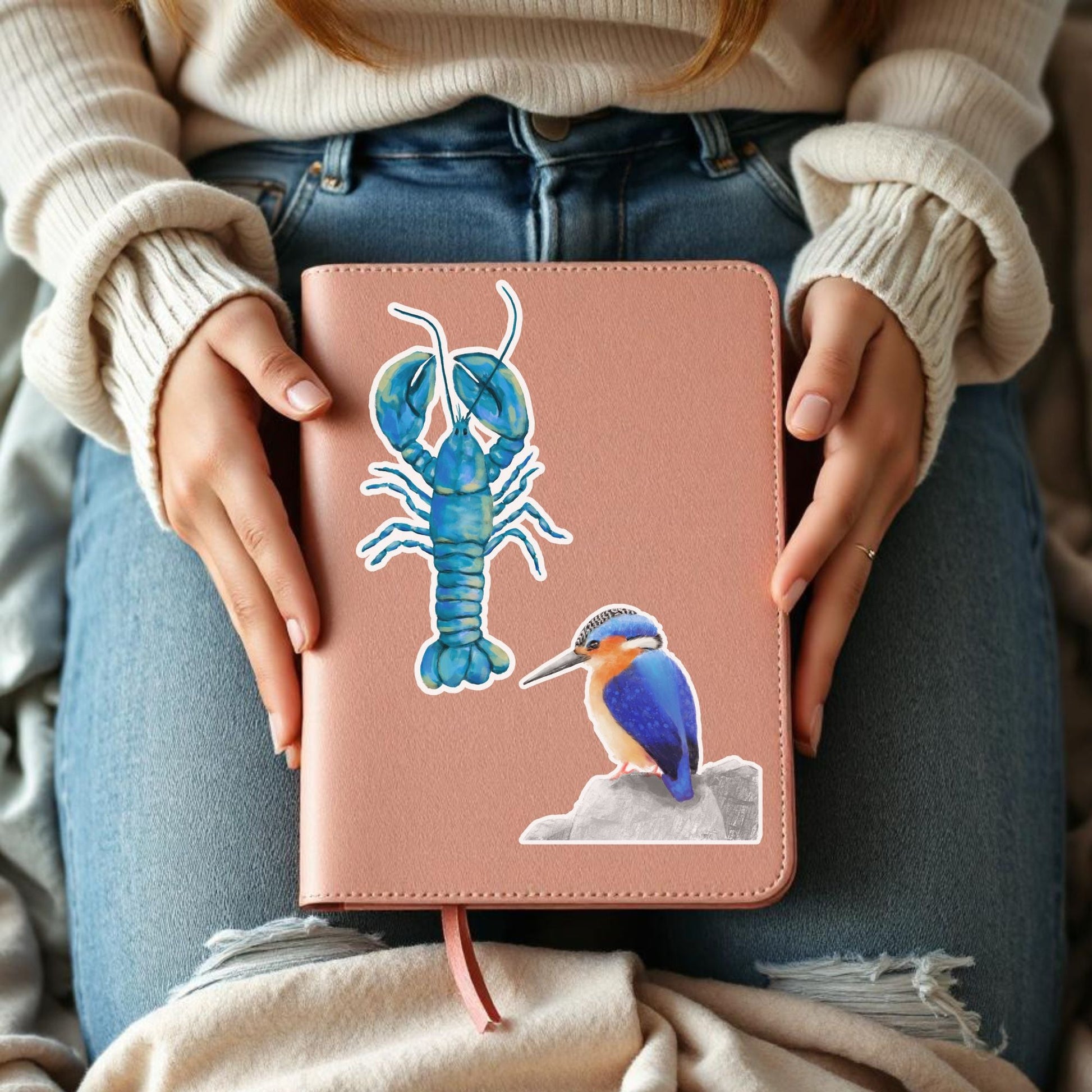Blue Lobster Vinyl Sticker - MerikaArt