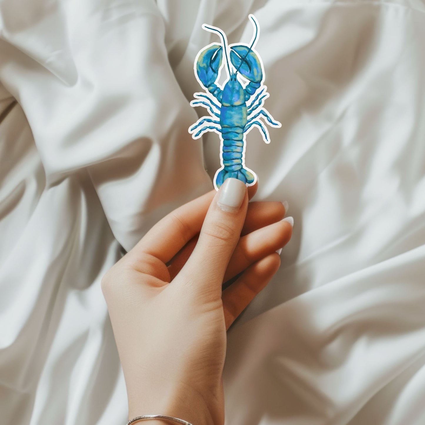 Blue Lobster Vinyl Sticker - MerikaArt