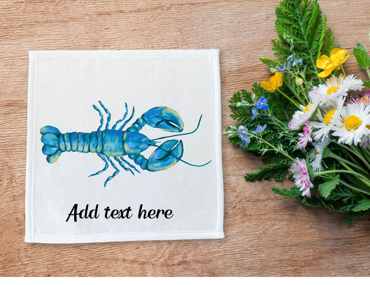 Blue Lobster Washcloth - MerikaArt