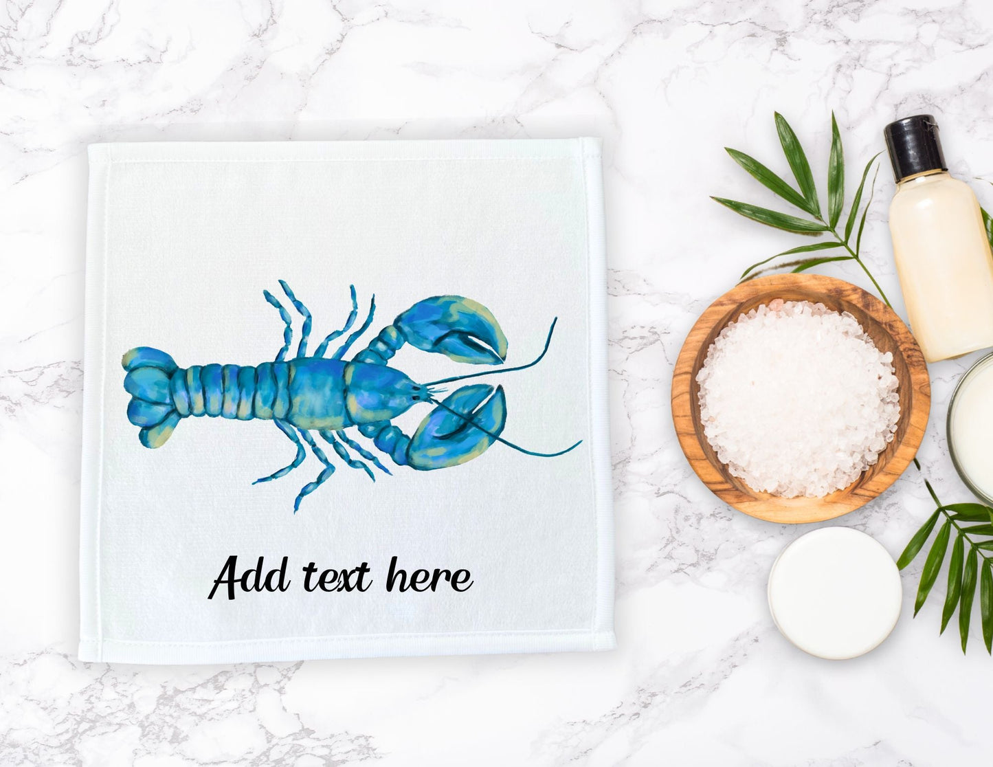 Blue Lobster Washcloth - MerikaArt