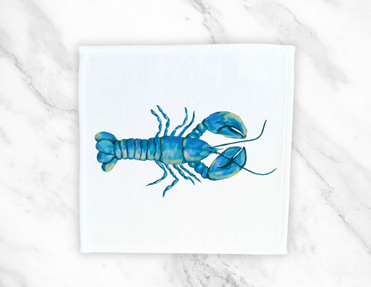 Blue Lobster Washcloth - MerikaArt