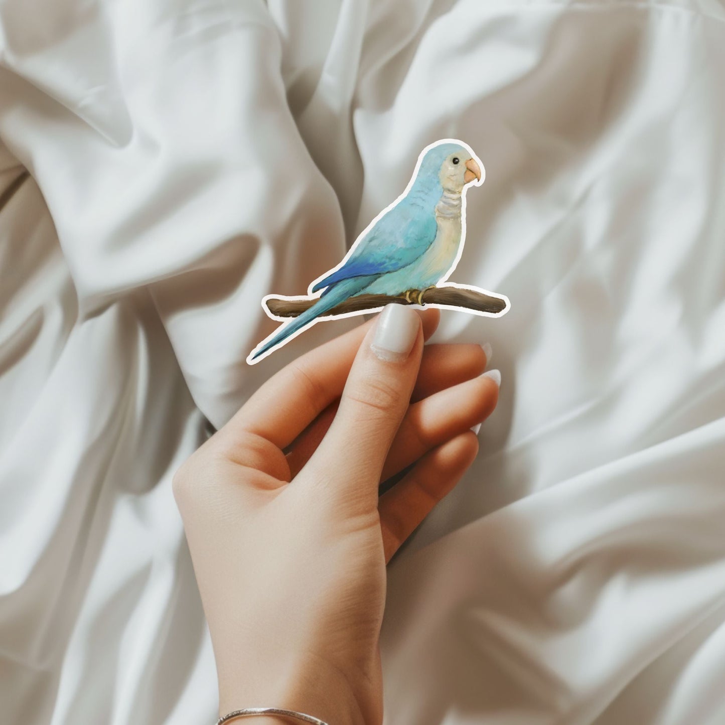 Blue Parakeet Sticker - MerikaArt