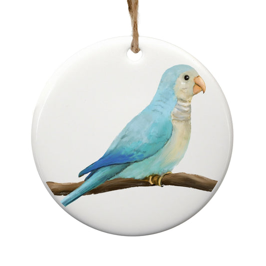 Blue Parrot Ceramic Ornament - MerikaArt