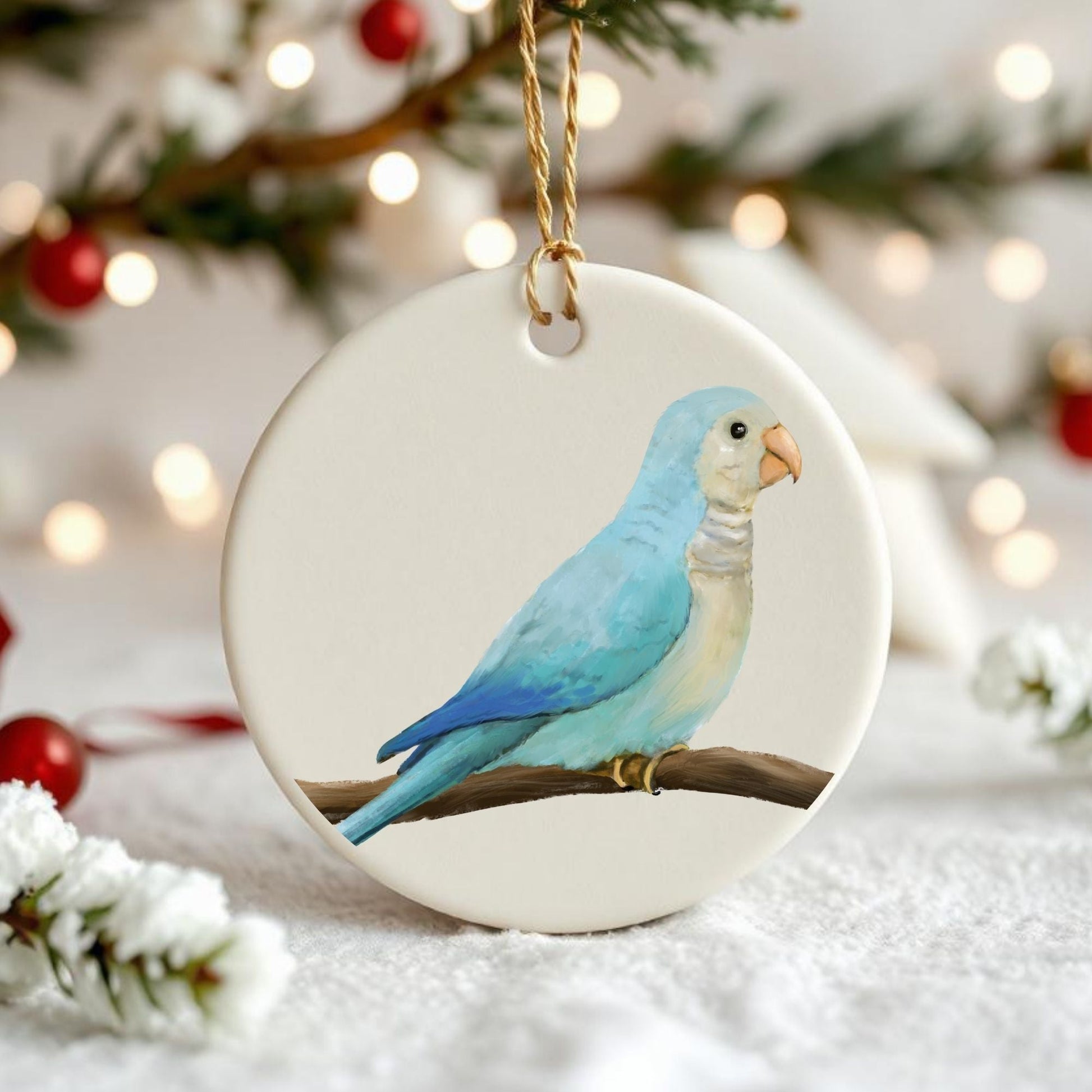 Blue Parrot Ceramic Ornament - MerikaArt