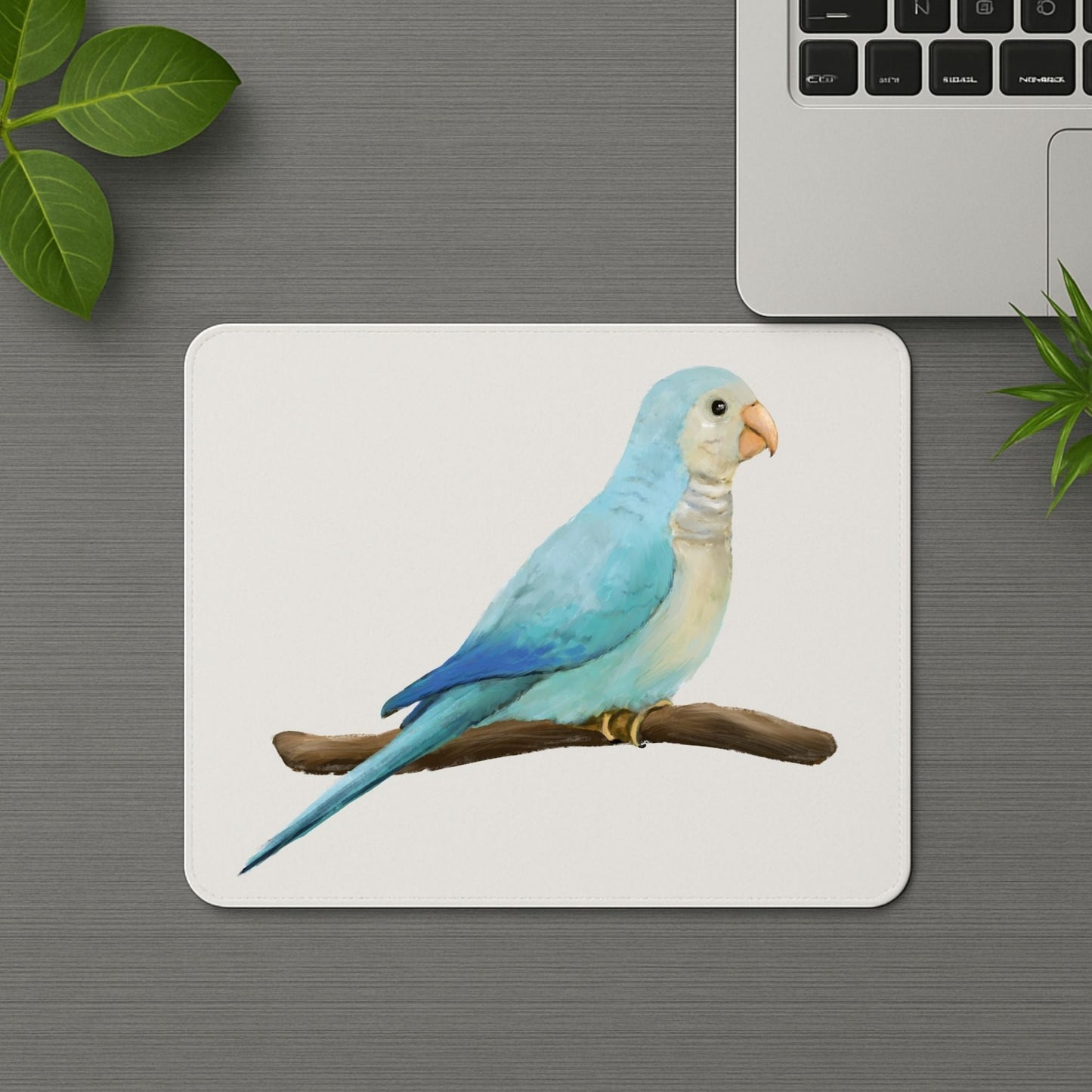 Blue Parrotlet Mousepad - MerikaArt