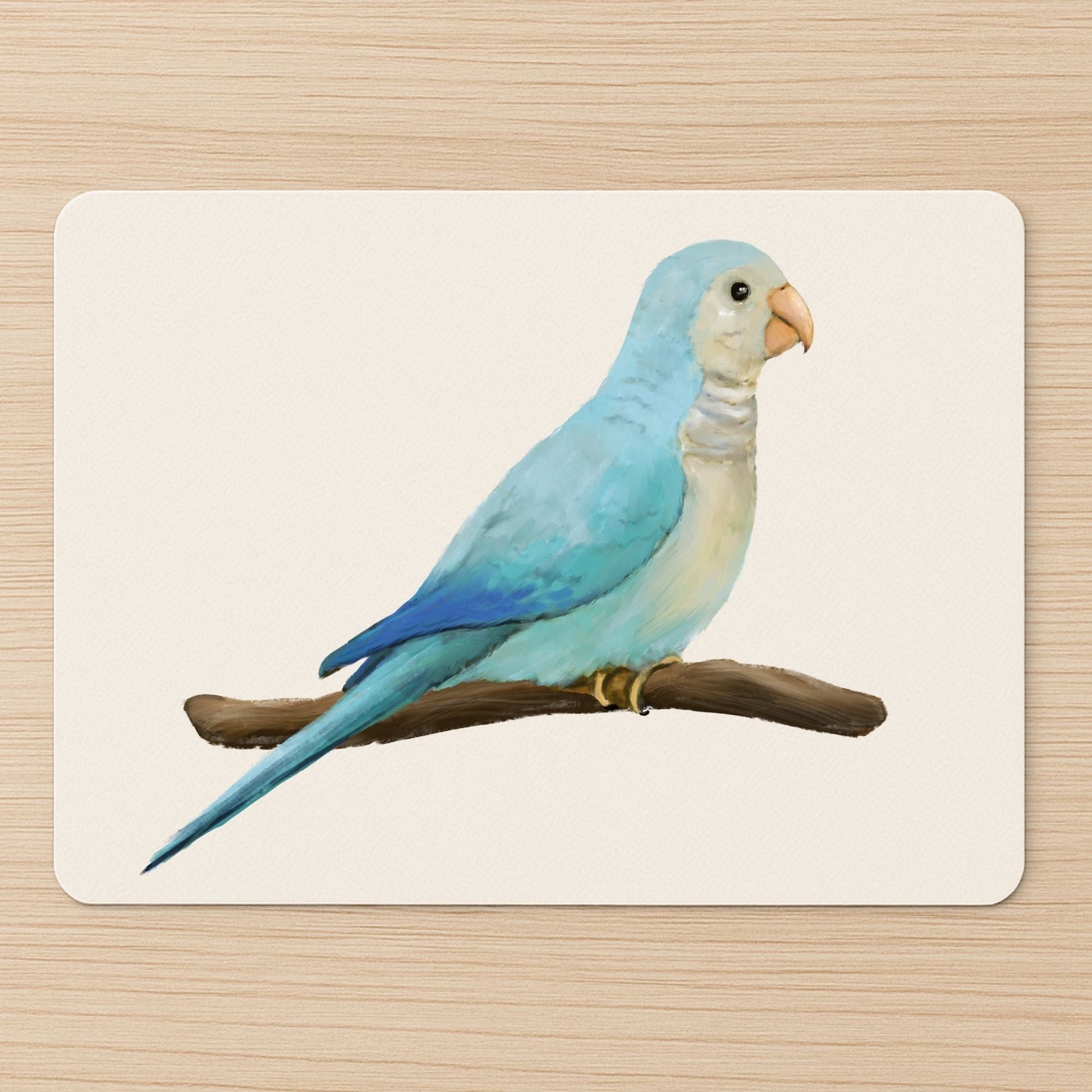 Blue Parrotlet Mousepad - MerikaArt