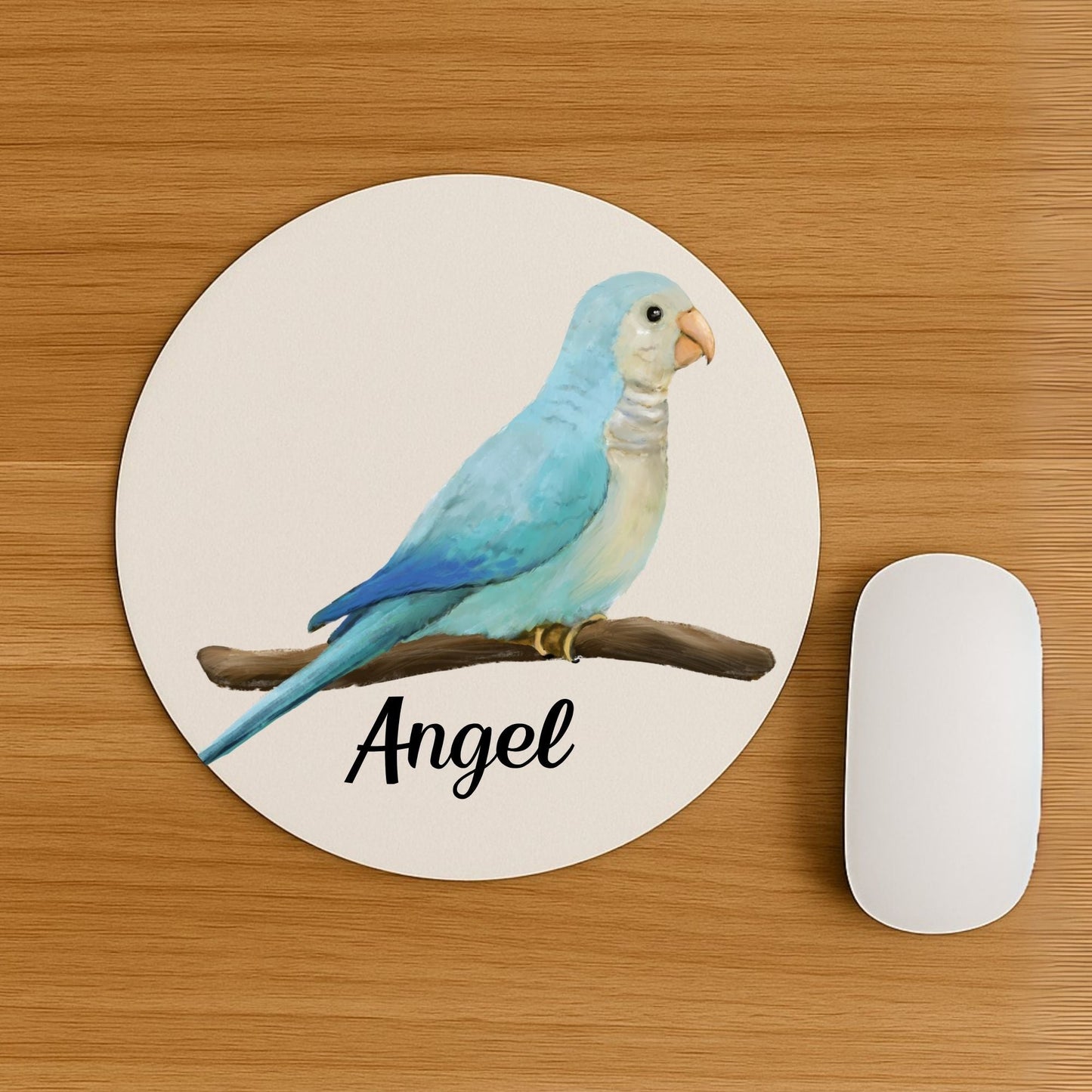 Blue Parrotlet Mousepad - MerikaArt