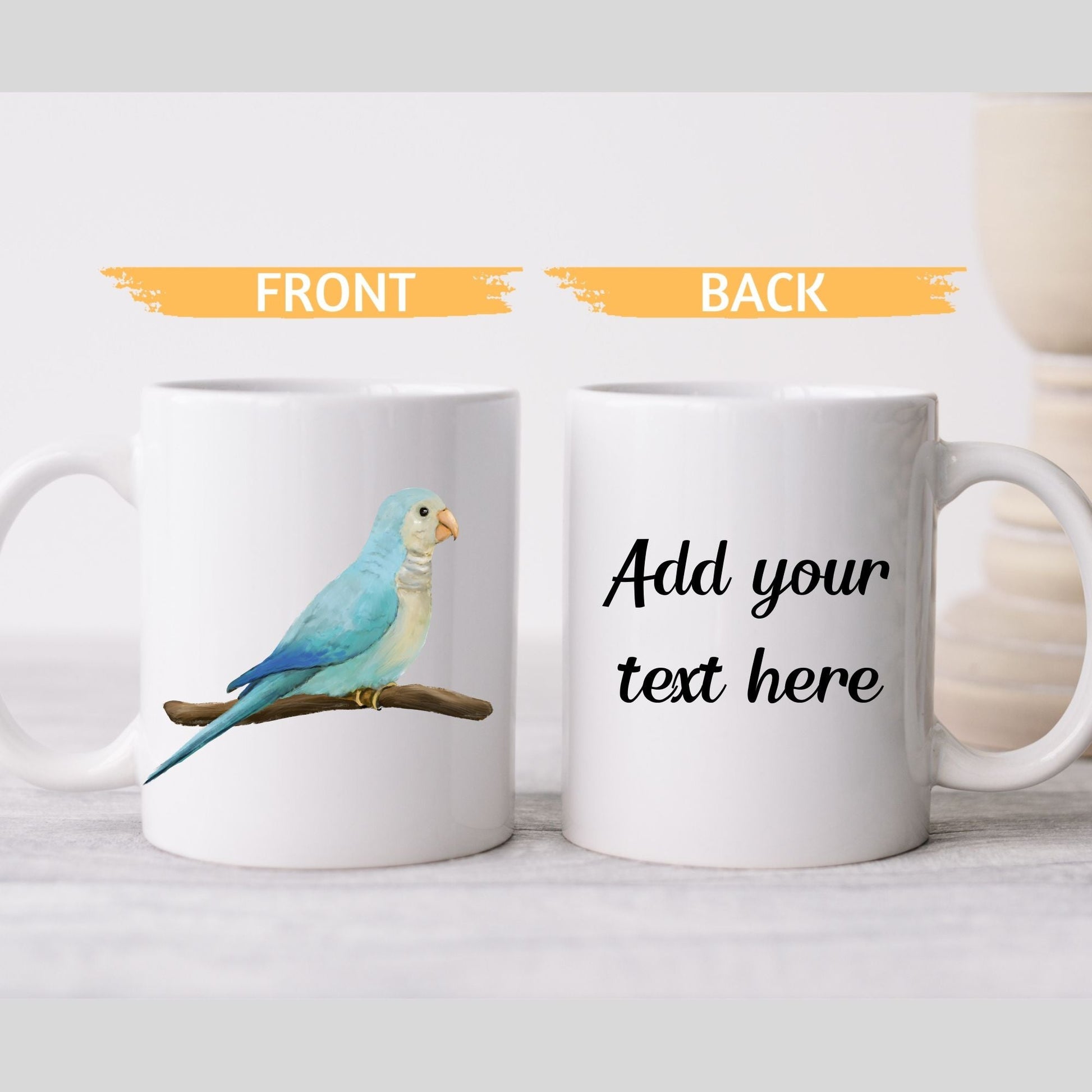Blue Quaker Parrot Mug - MerikaArt