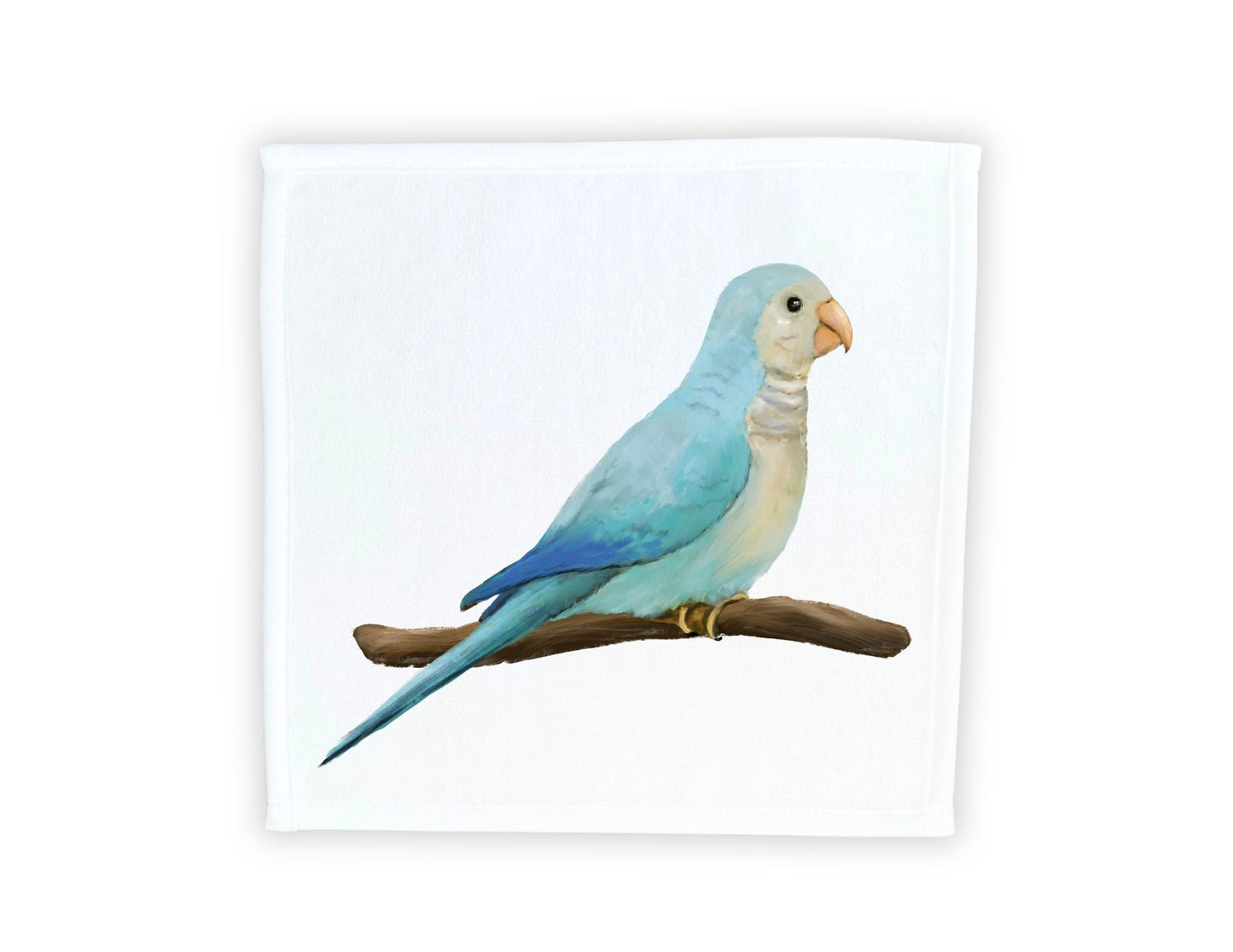 Blue Quaker Parrot Washcloth - MerikaArt