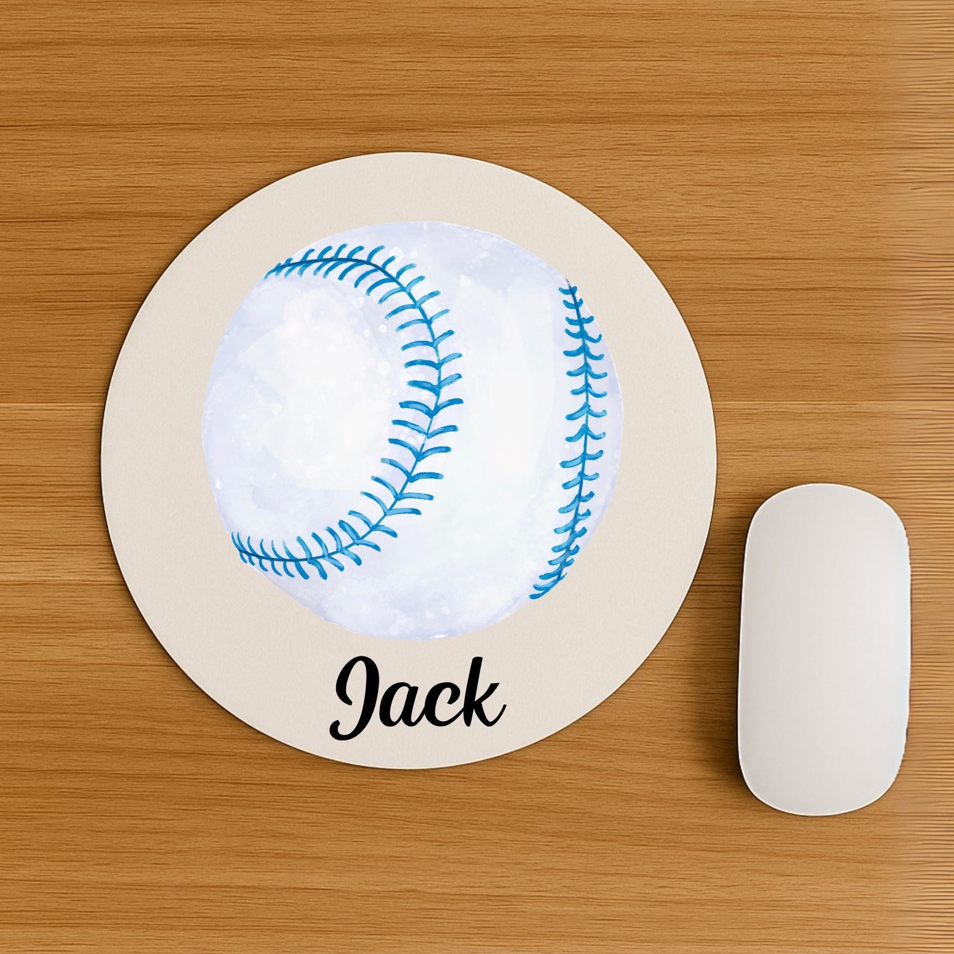 Blue Stitch Baseball Mousepad - MerikaArt