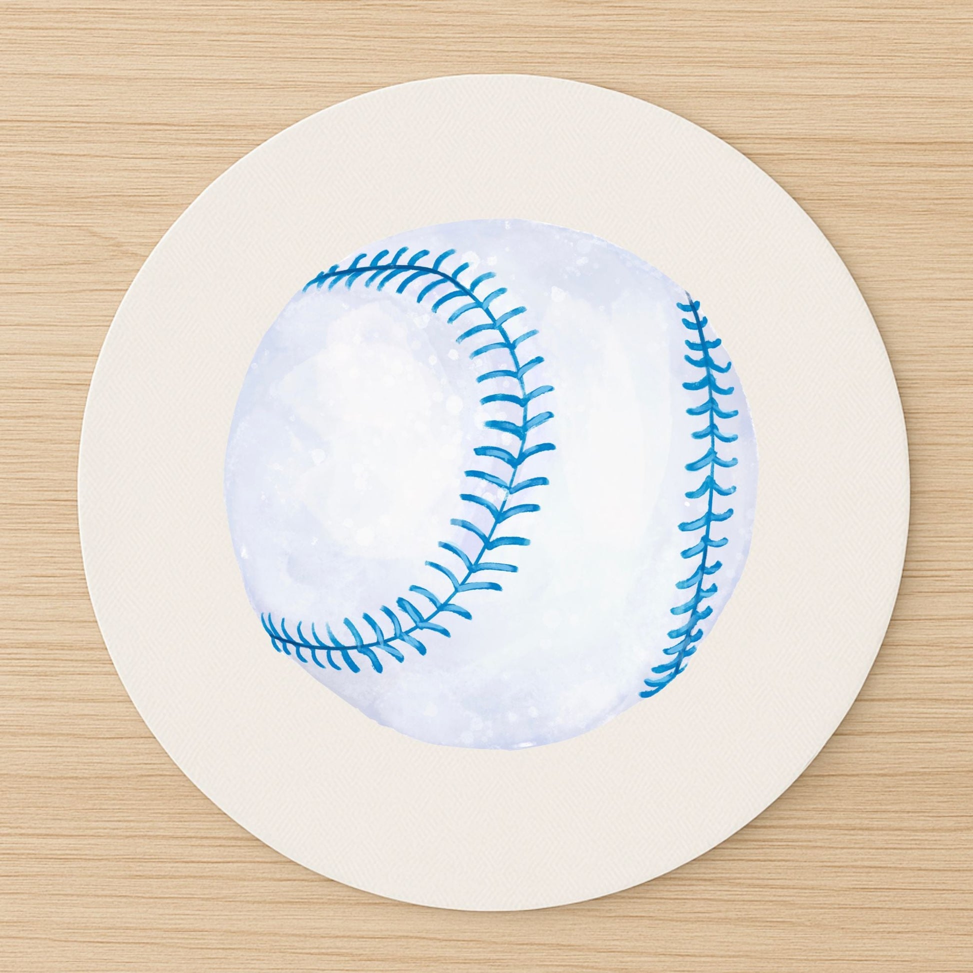 Blue Stitch Baseball Mousepad - MerikaArt