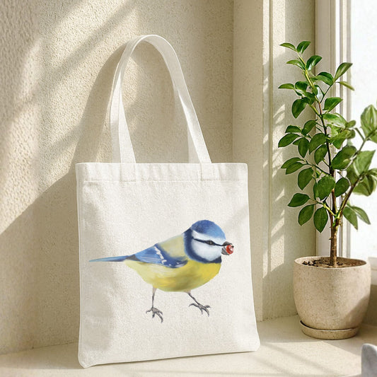 Blue Tit Canvas Tote Bag - MerikaArt