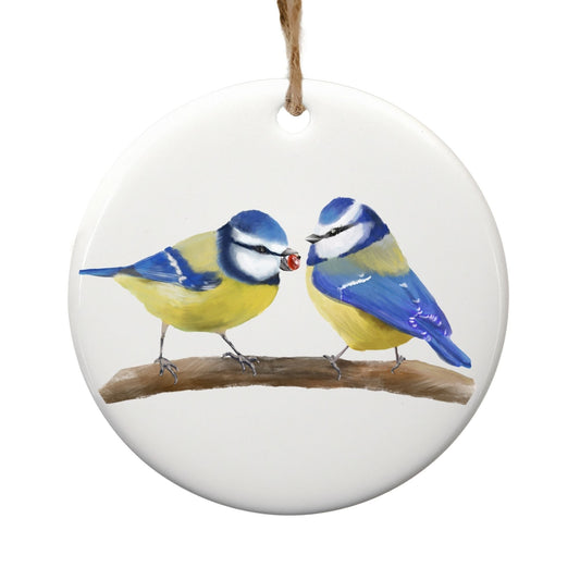 Blue Tit Ceramic Ornament - MerikaArt