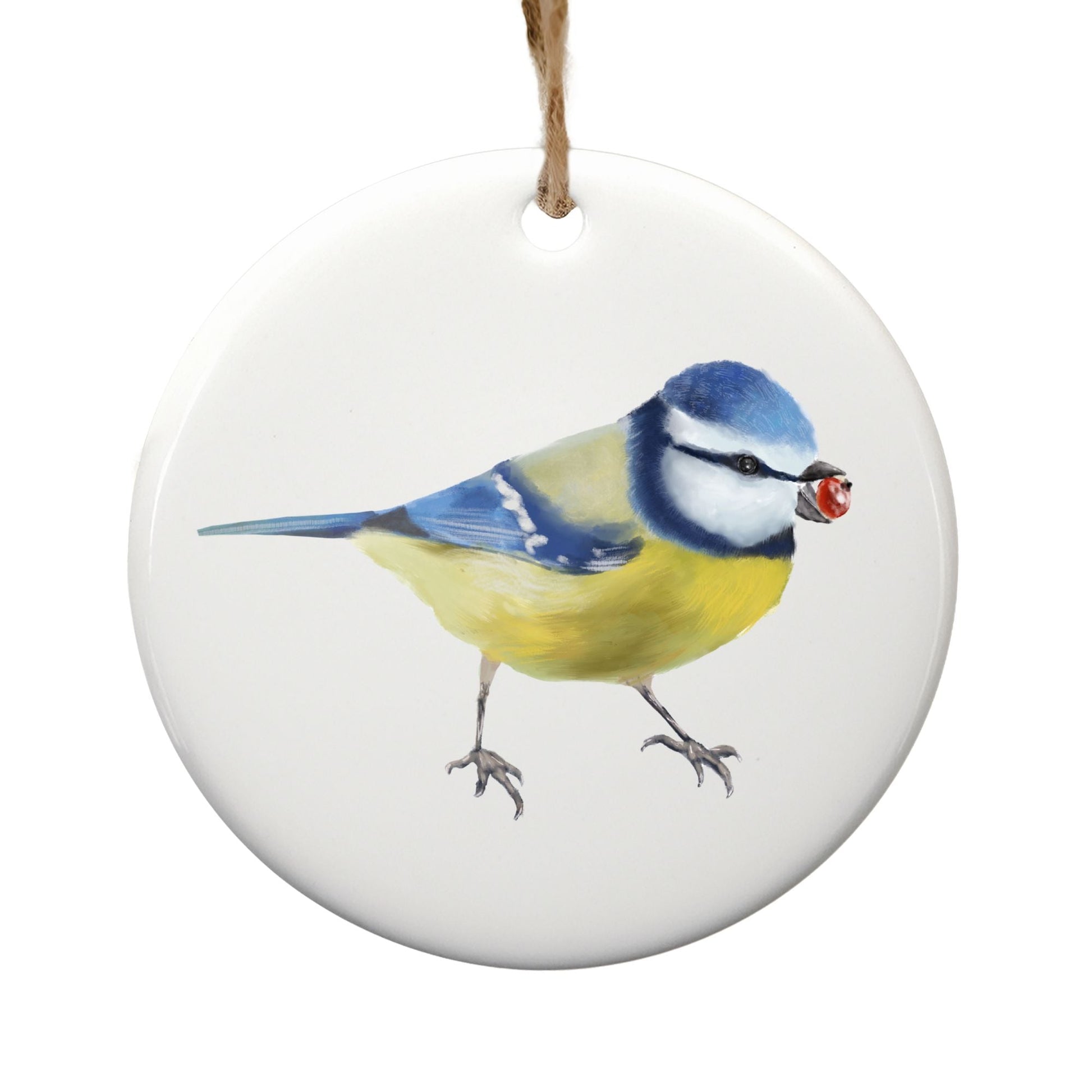 Blue Tit Ceramic Ornament - MerikaArt