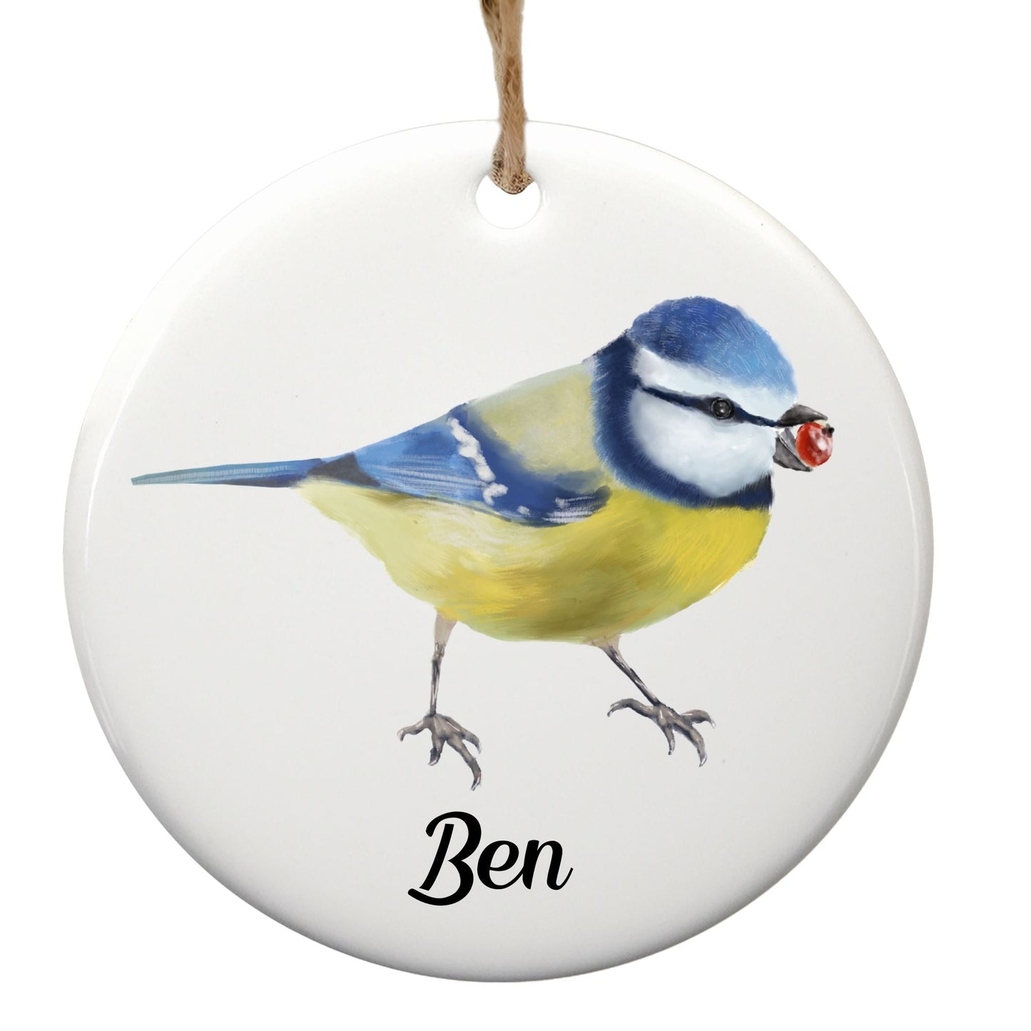 Blue Tit Ceramic Ornament - MerikaArt