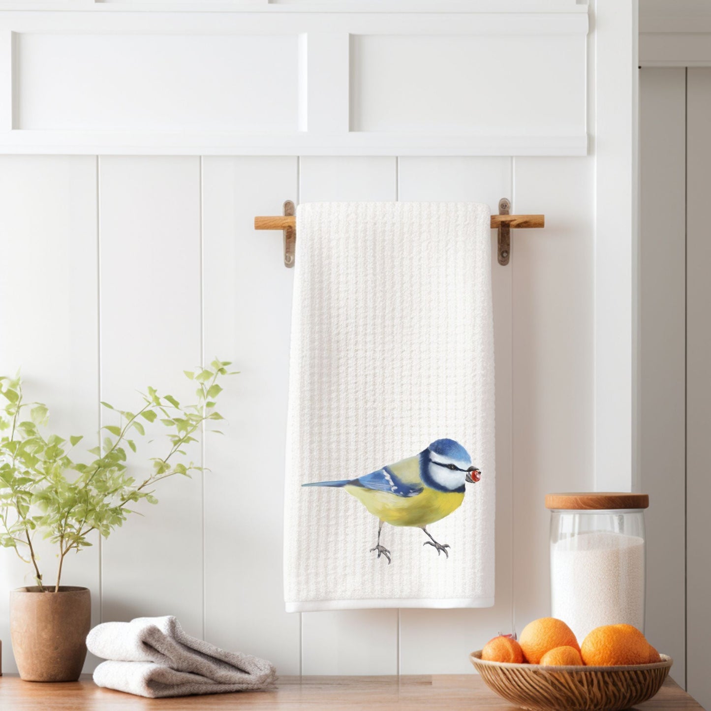 Blue Tit Kitchen Towel - MerikaArt