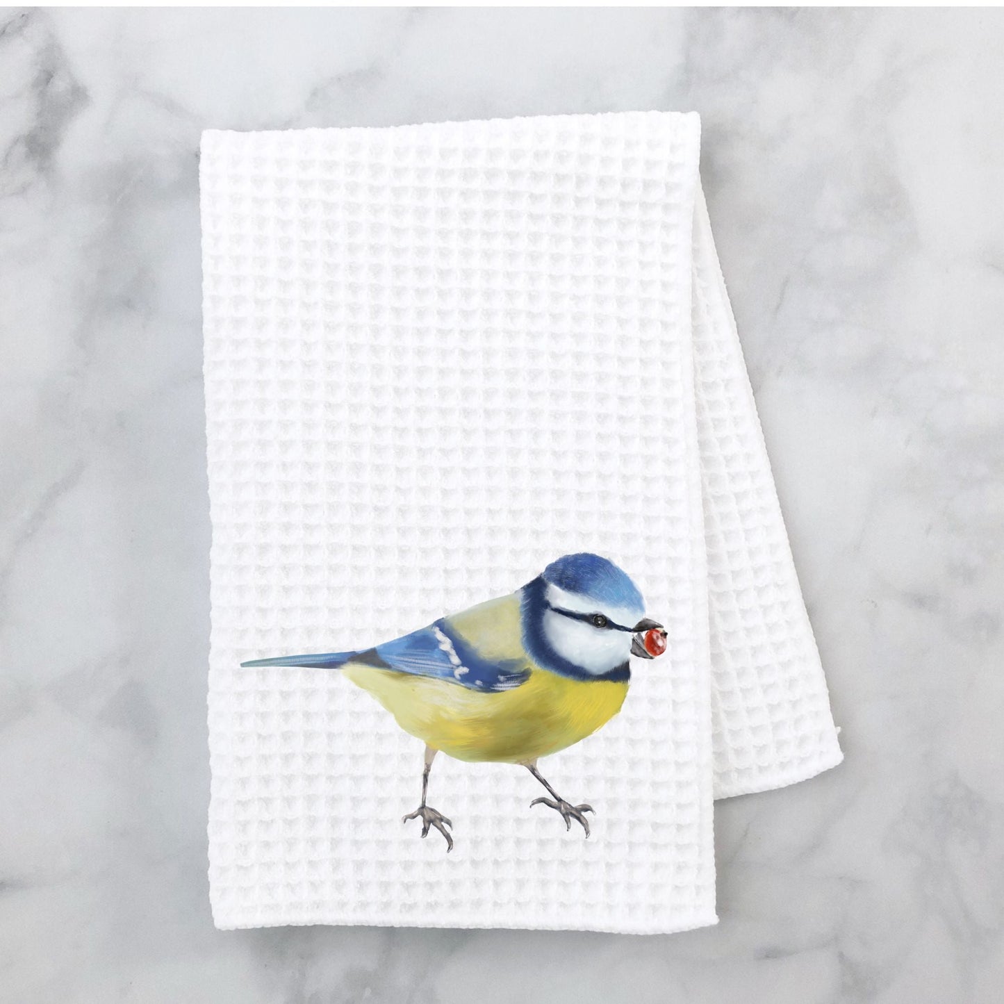 Blue Tit Kitchen Towel - MerikaArt