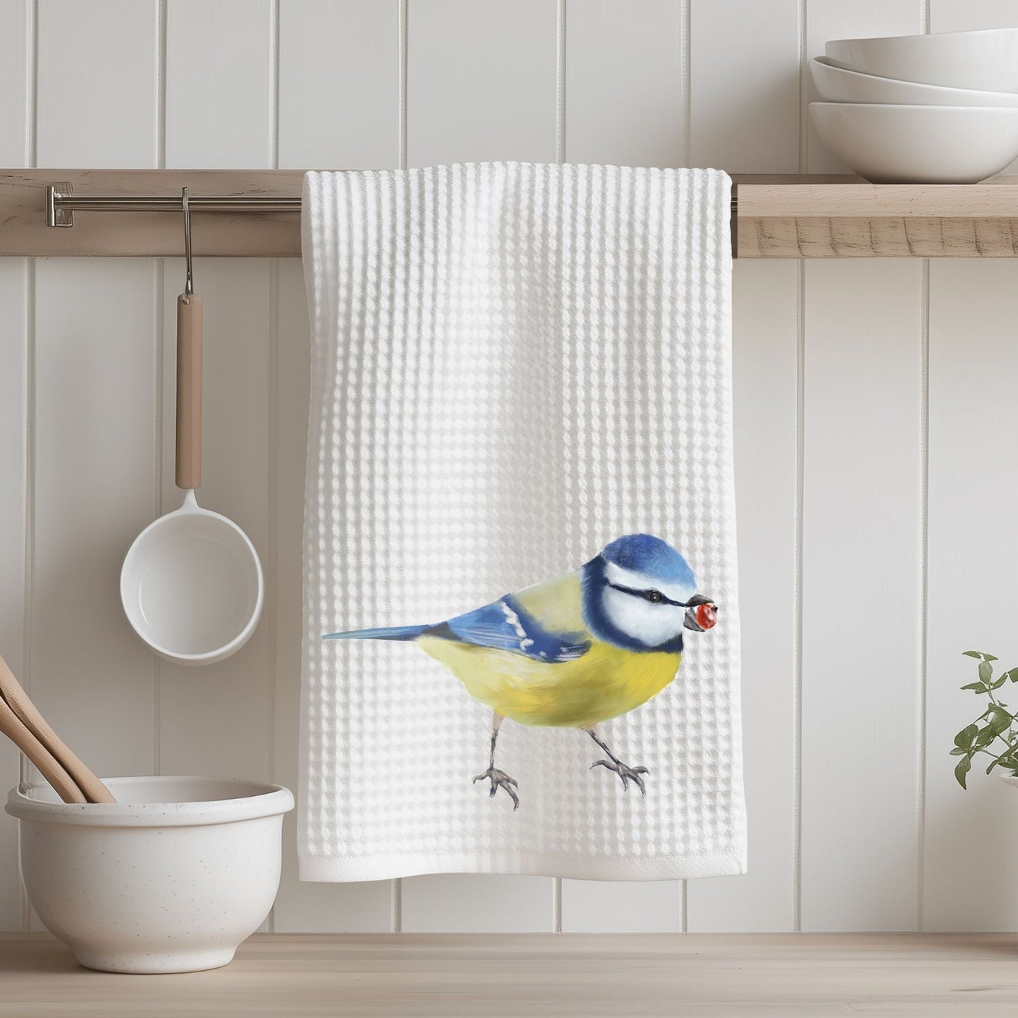 Blue Tit Kitchen Towel - MerikaArt