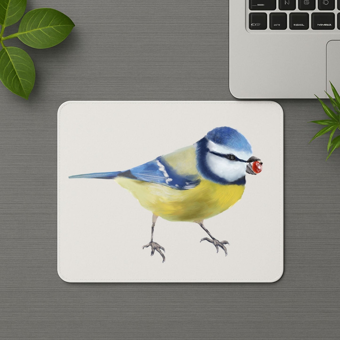 Blue Tit Mousepad - MerikaArt